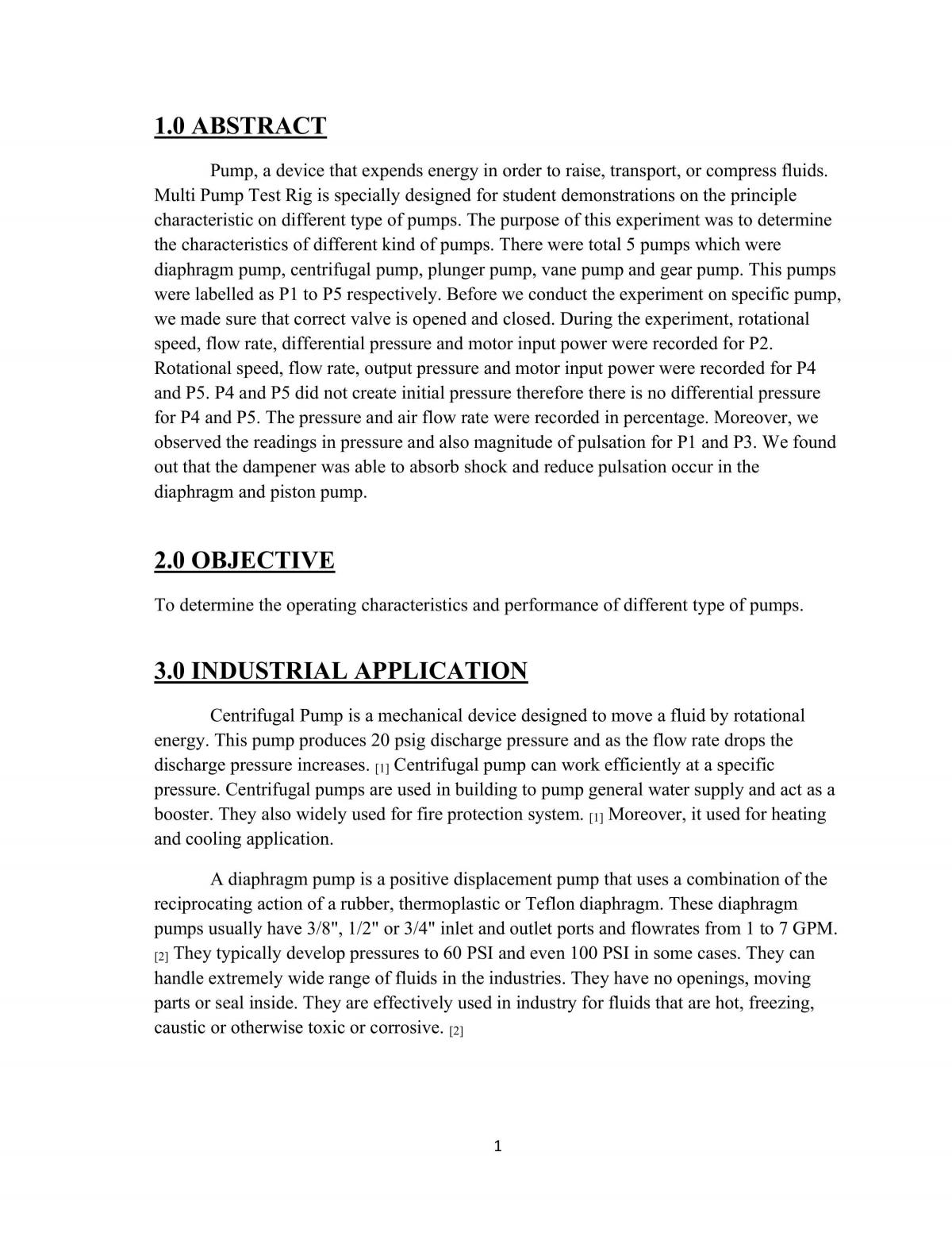 Lab Report Multi-pump Test Rig Experiment - Page 2
