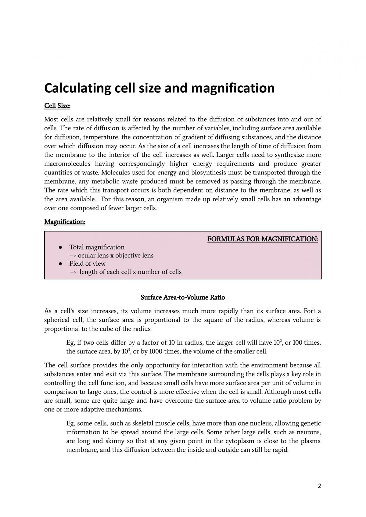 Biology Prelim Revision Notes - Page 2