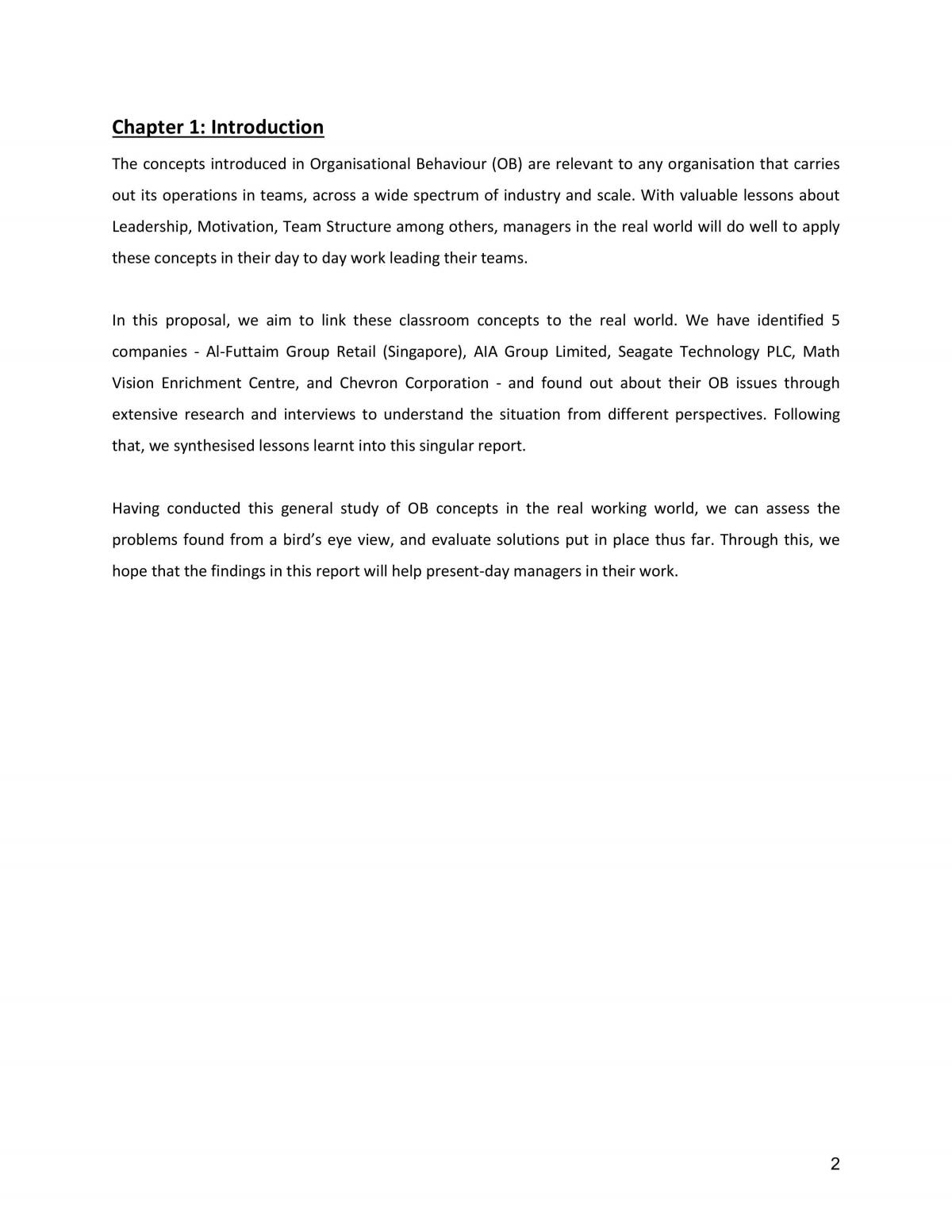 MNO1706 Organisational Behaviour Project - Page 2