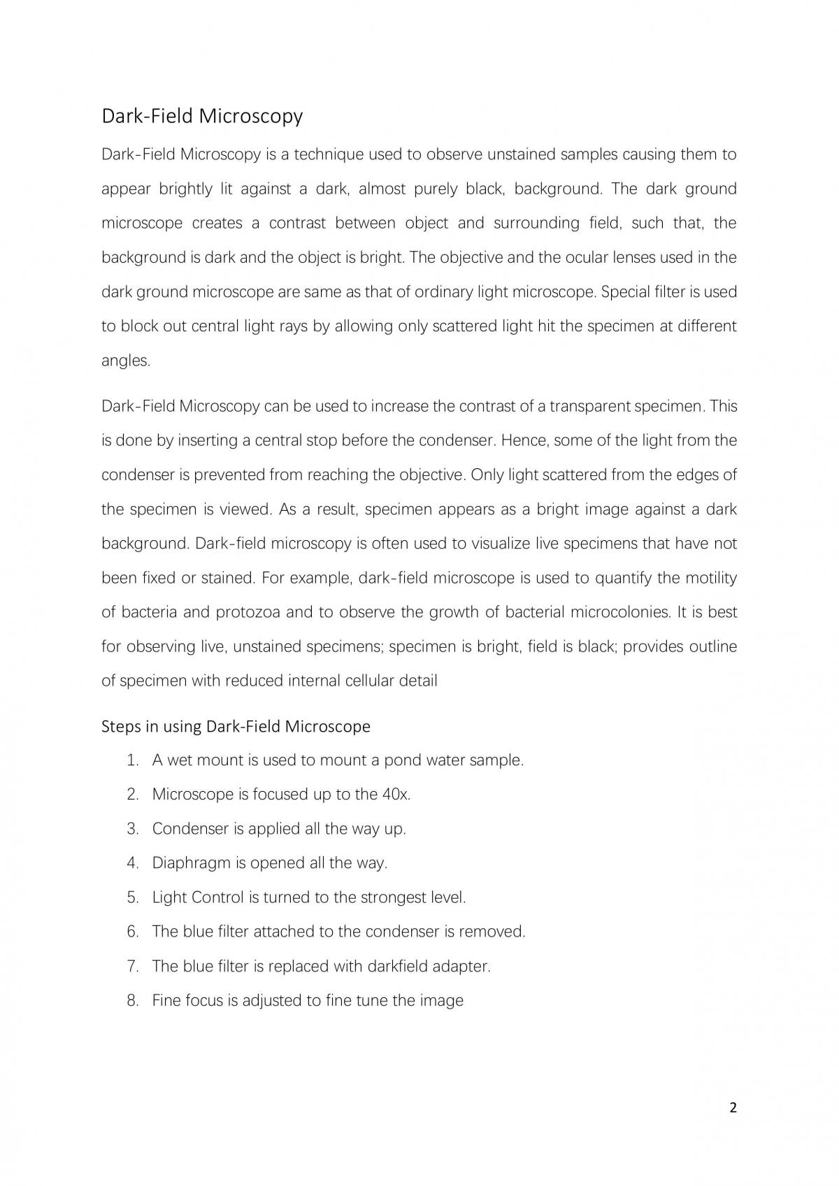 BOT205 Dark-field and Phase Contrast Microscopy - Page 2