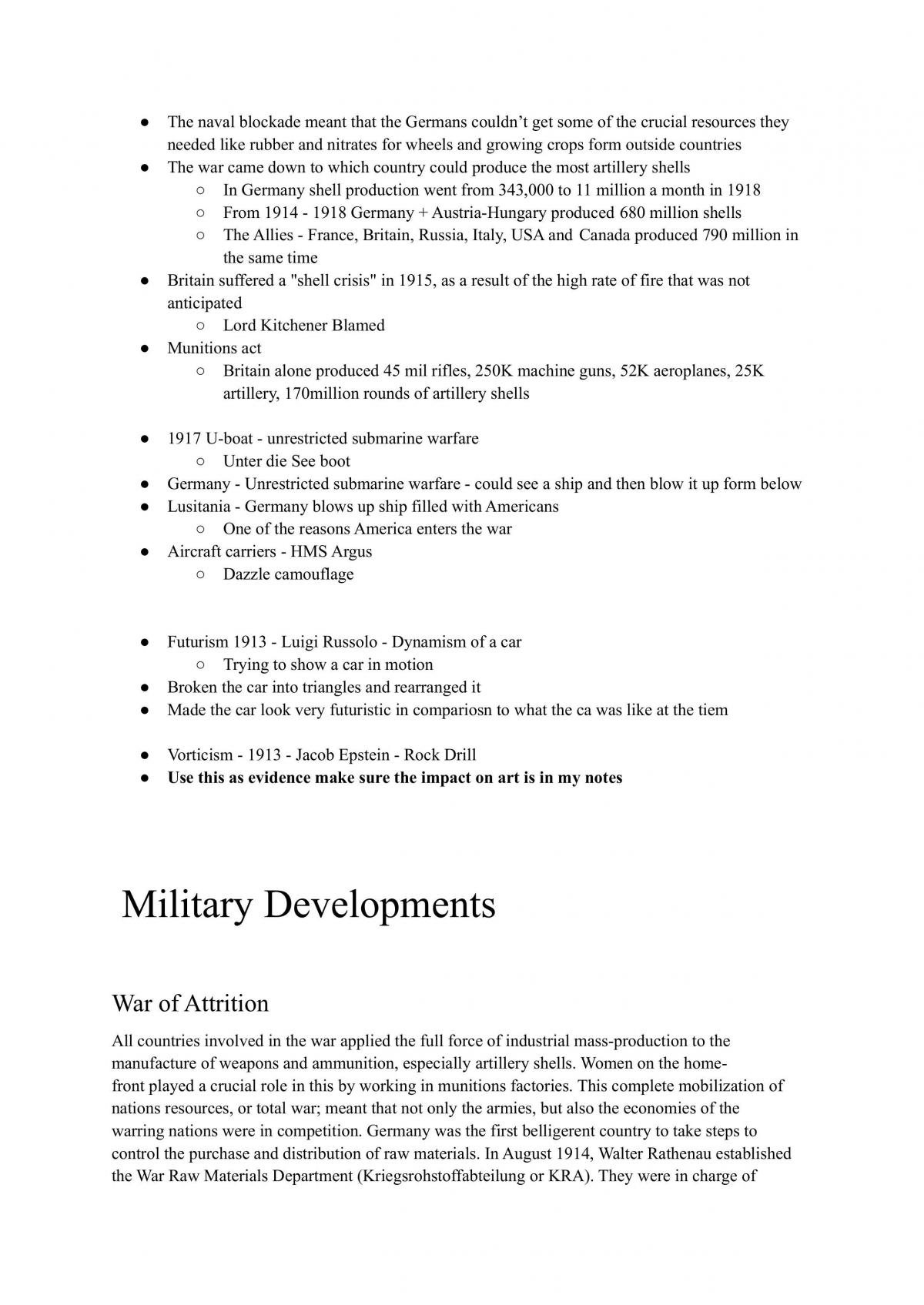 Change in the Modern World (WW1 notes) - Page 11