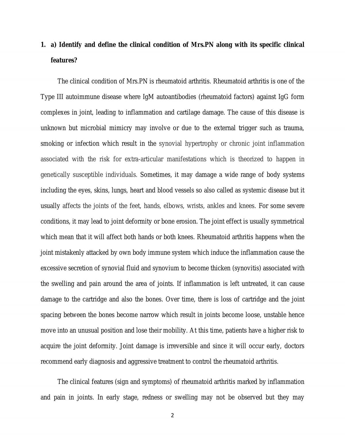 Peripheral Nervous System & Pharmacotherapy Case Study Report - Page 2