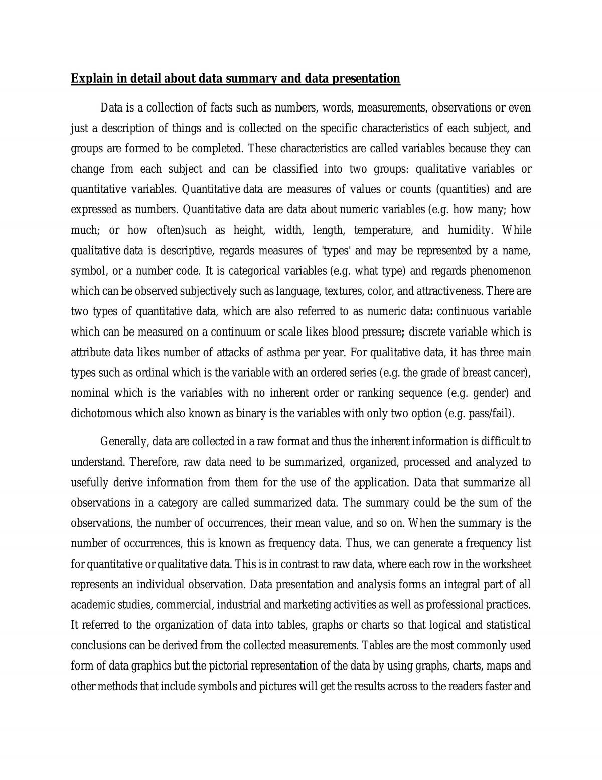 Assignment on Data Summary and Data Presentation - Page 2
