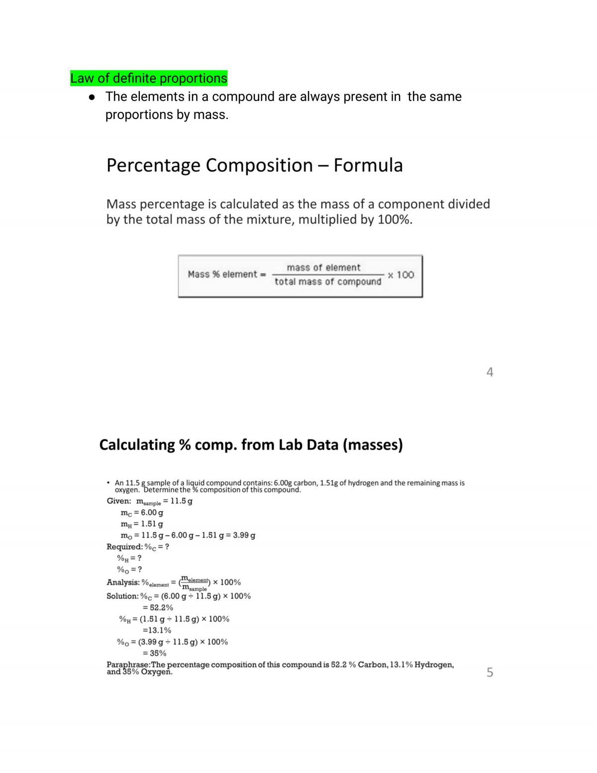 Stoichiometry Lessons 1 to 4 - Page 11