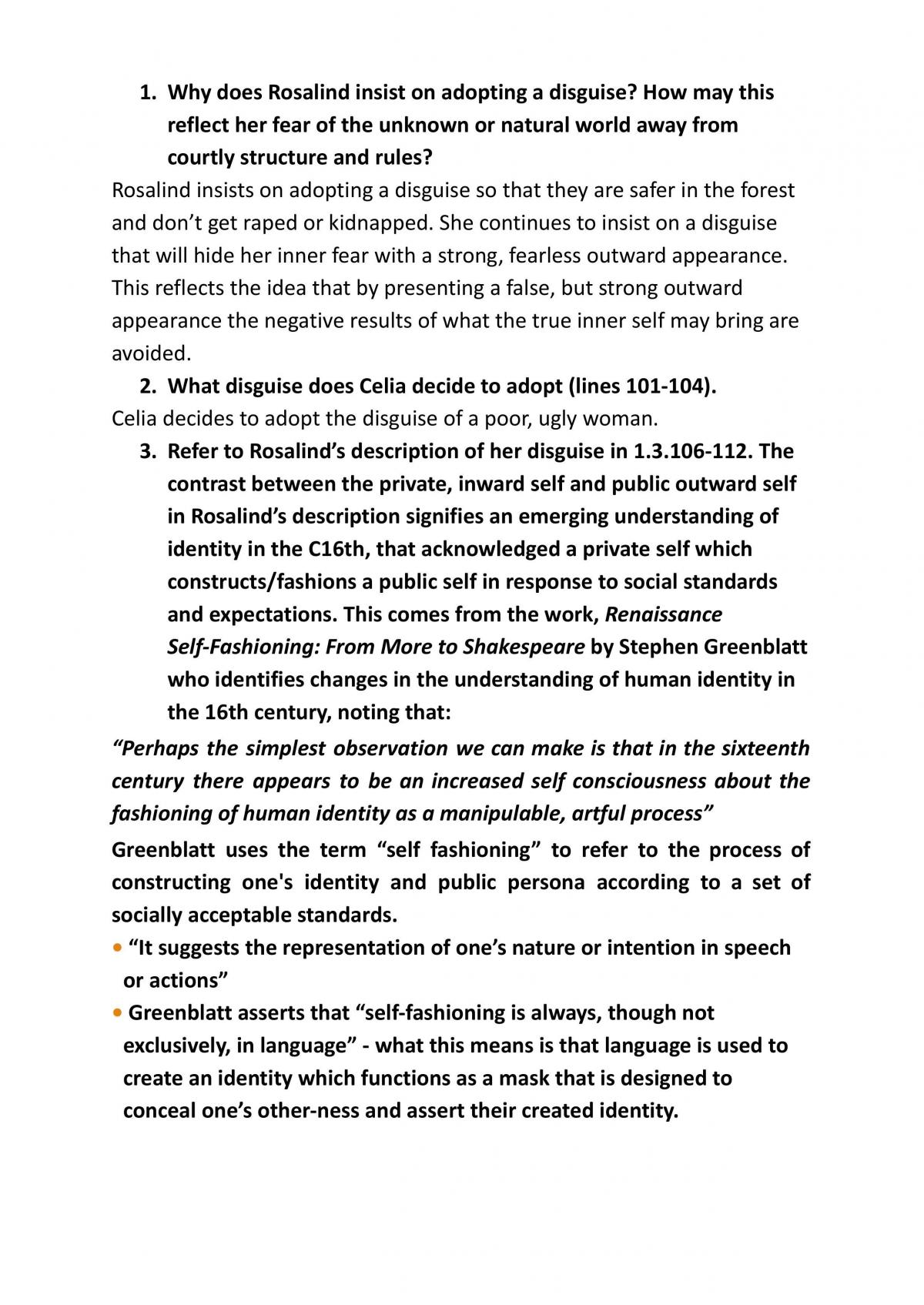 Notes on As You Like It with Practice Questions - Page 5