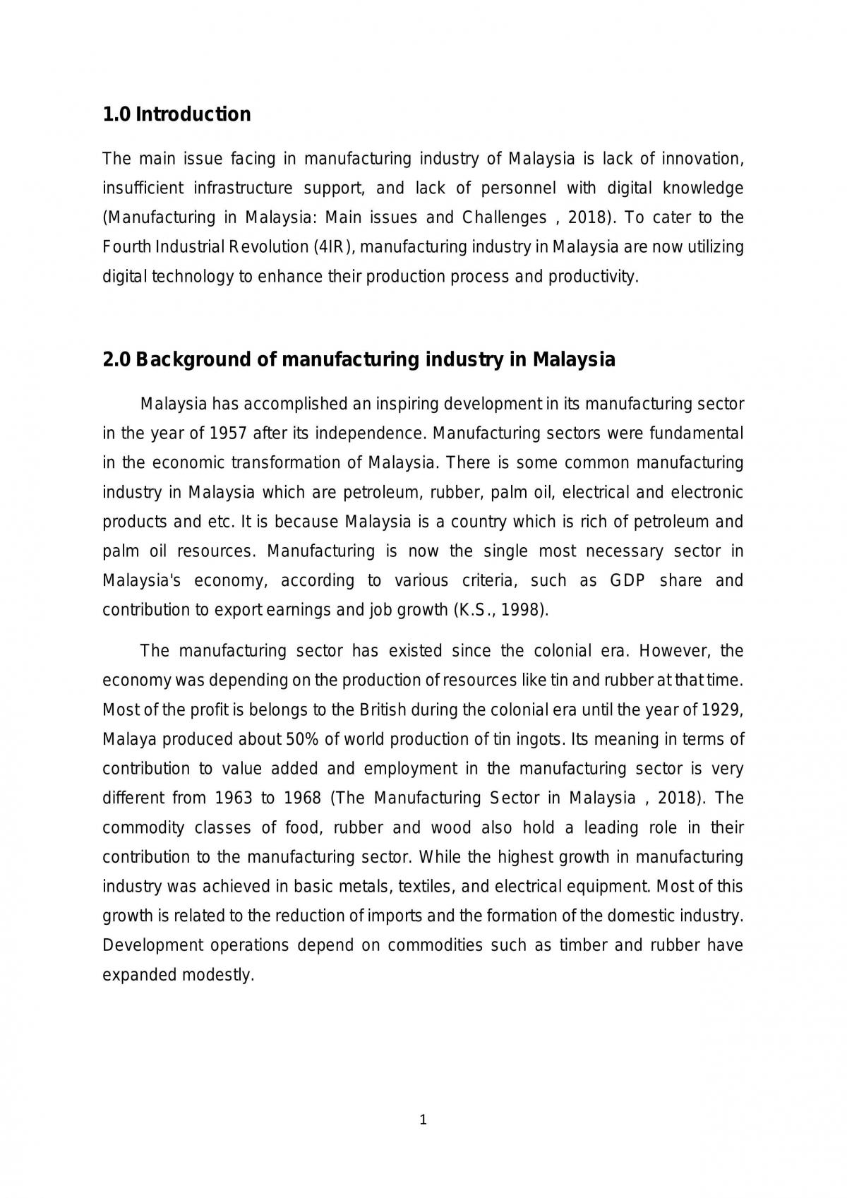 Case study on manufacturing industry in Malaysia - Page 2
