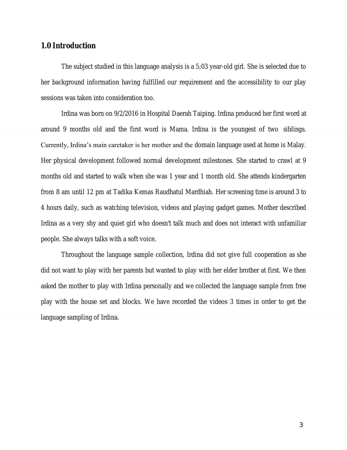 Essay discussing language sampling analysis - Page 2