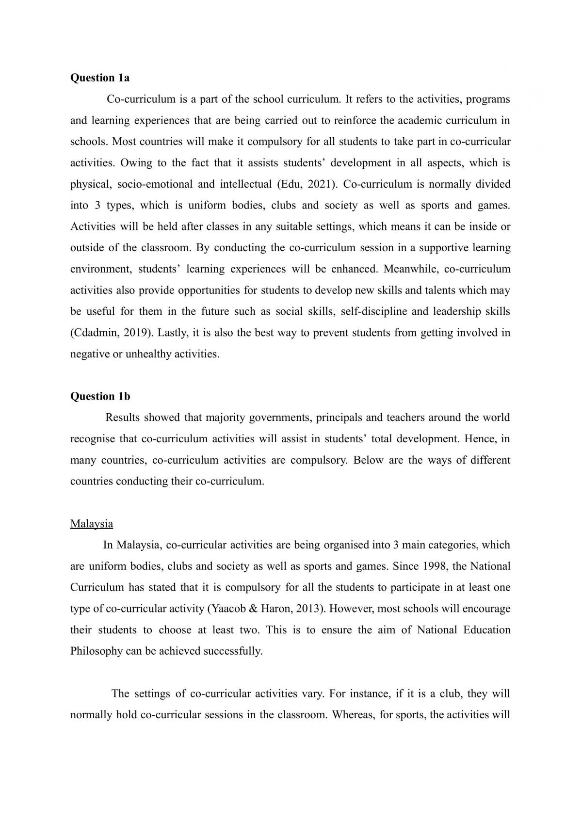 Co-curriculum Management Assignment  - Page 2