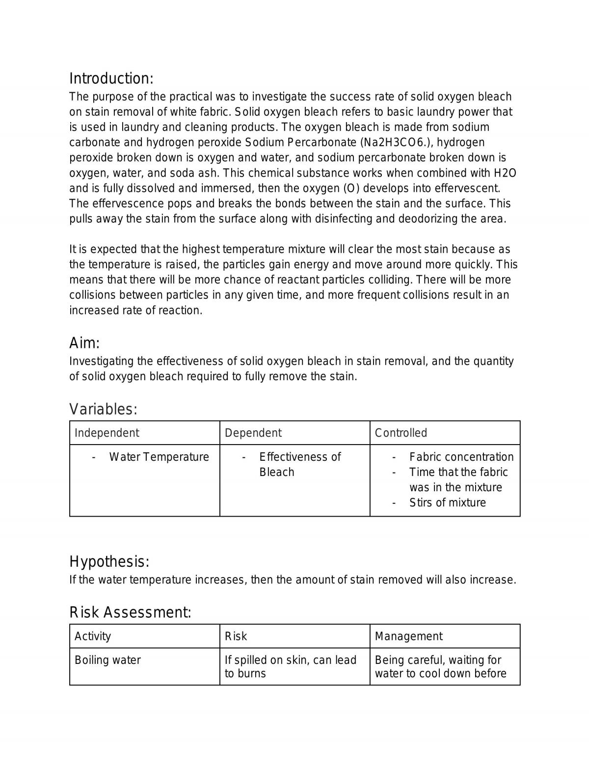 Effectiveness of solid oxygen bleach in stain removal - Page 2