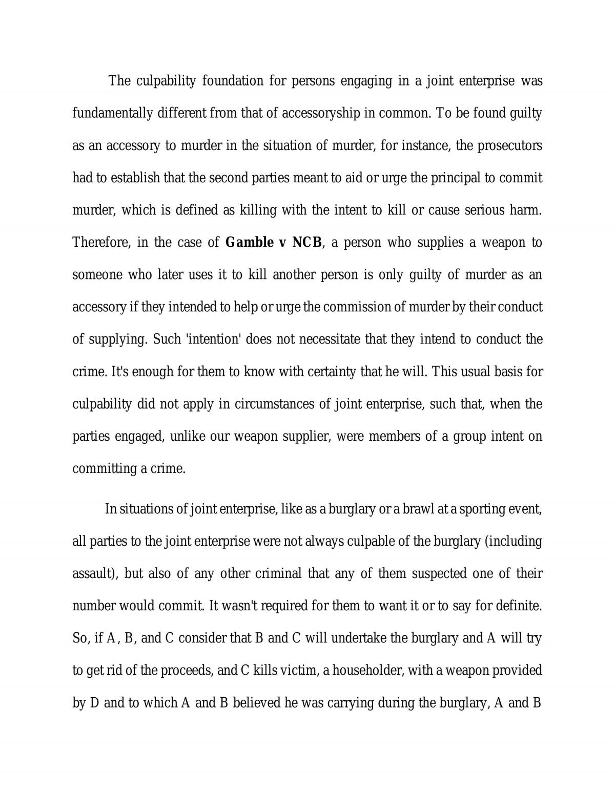 Joint Enterprise Liability essay  - Page 2