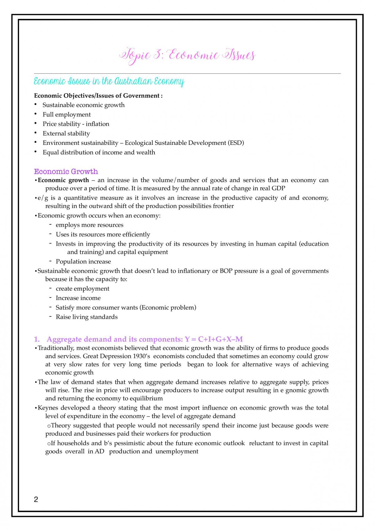 Economic Issues Complete Notes  - Page 2