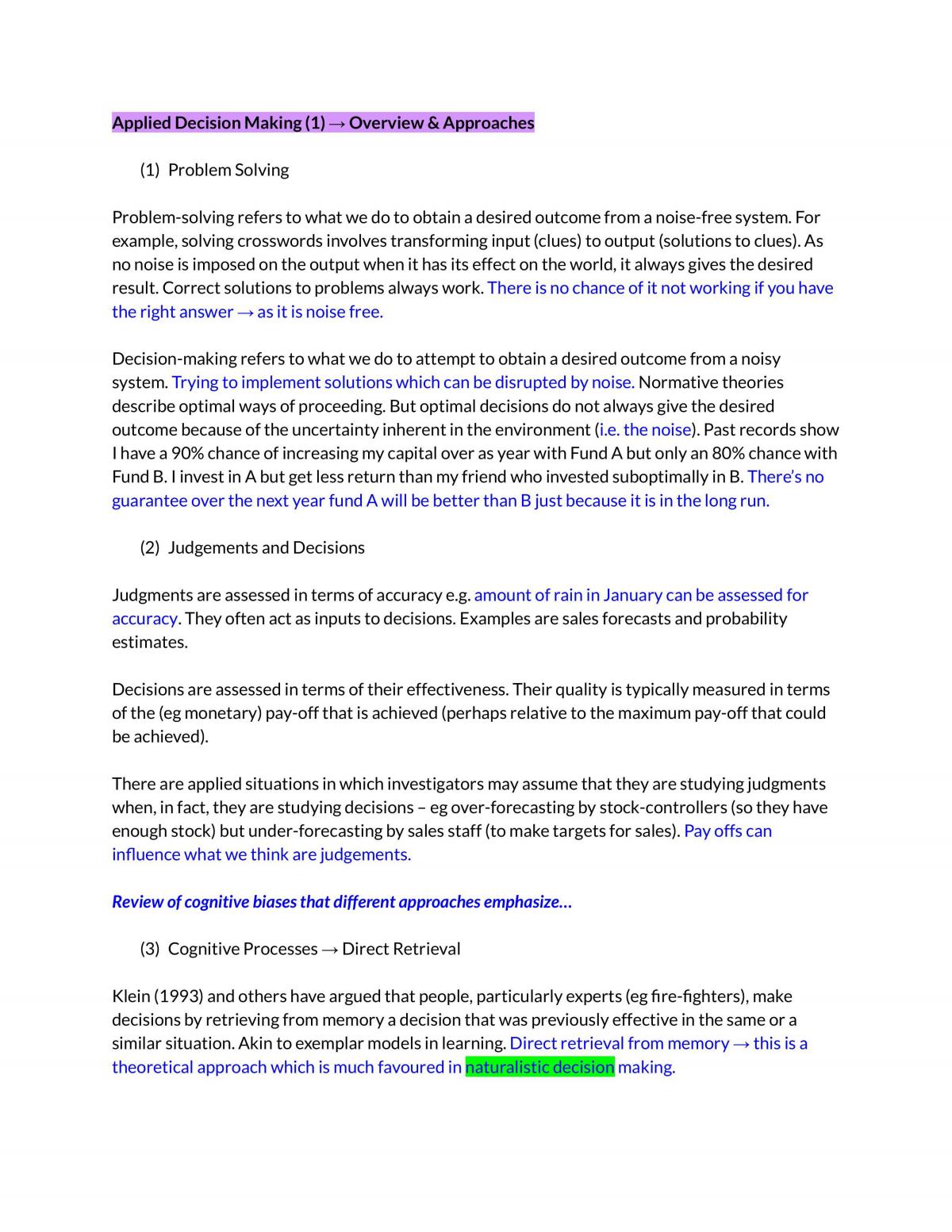 Applied Decision Making Lecture Notes - Page 2