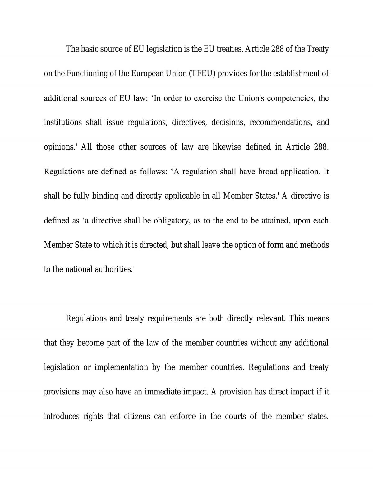 Principles of direct effect and direct applicability essay  - Page 2