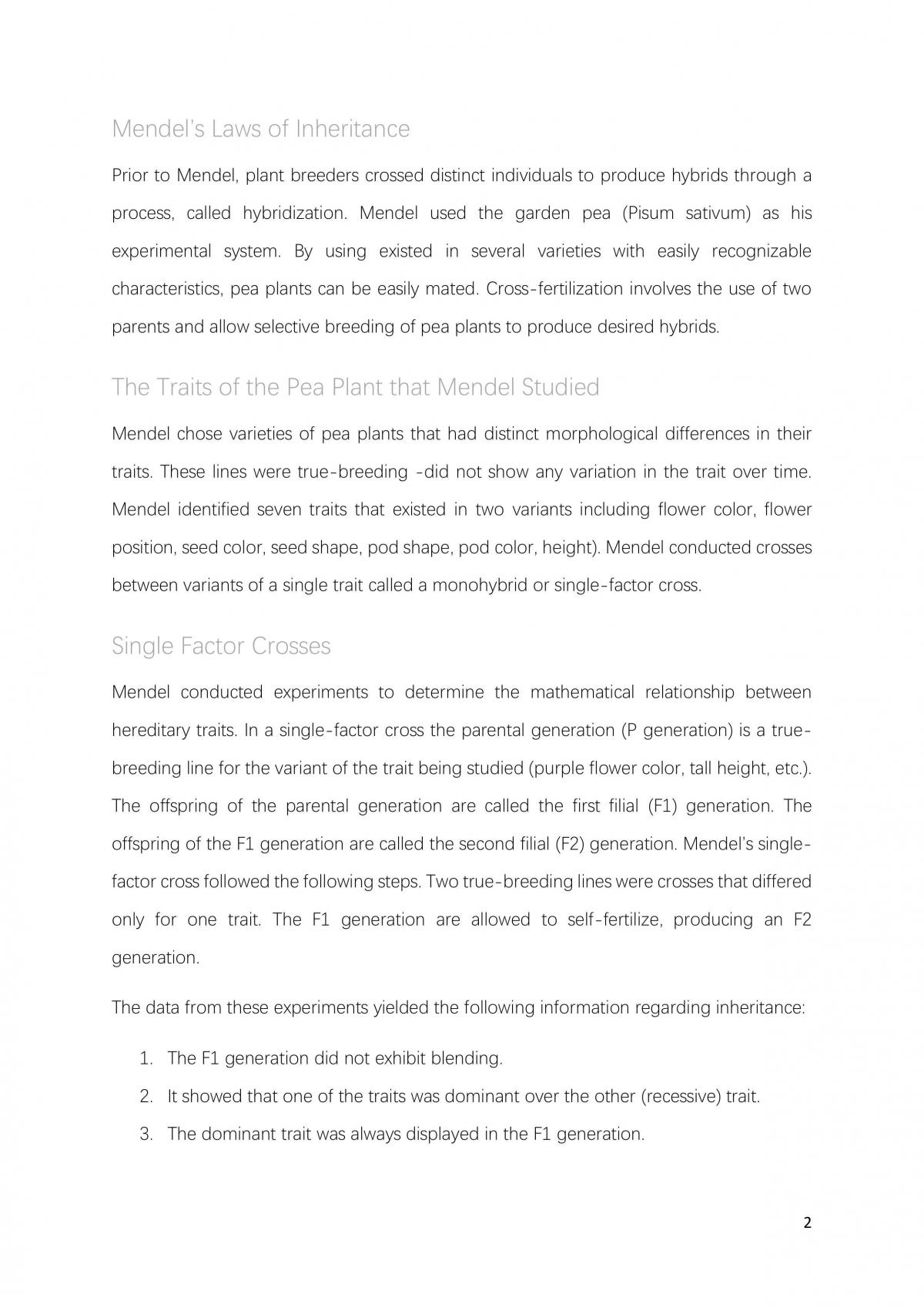 Mendelian Inheritance - Page 2