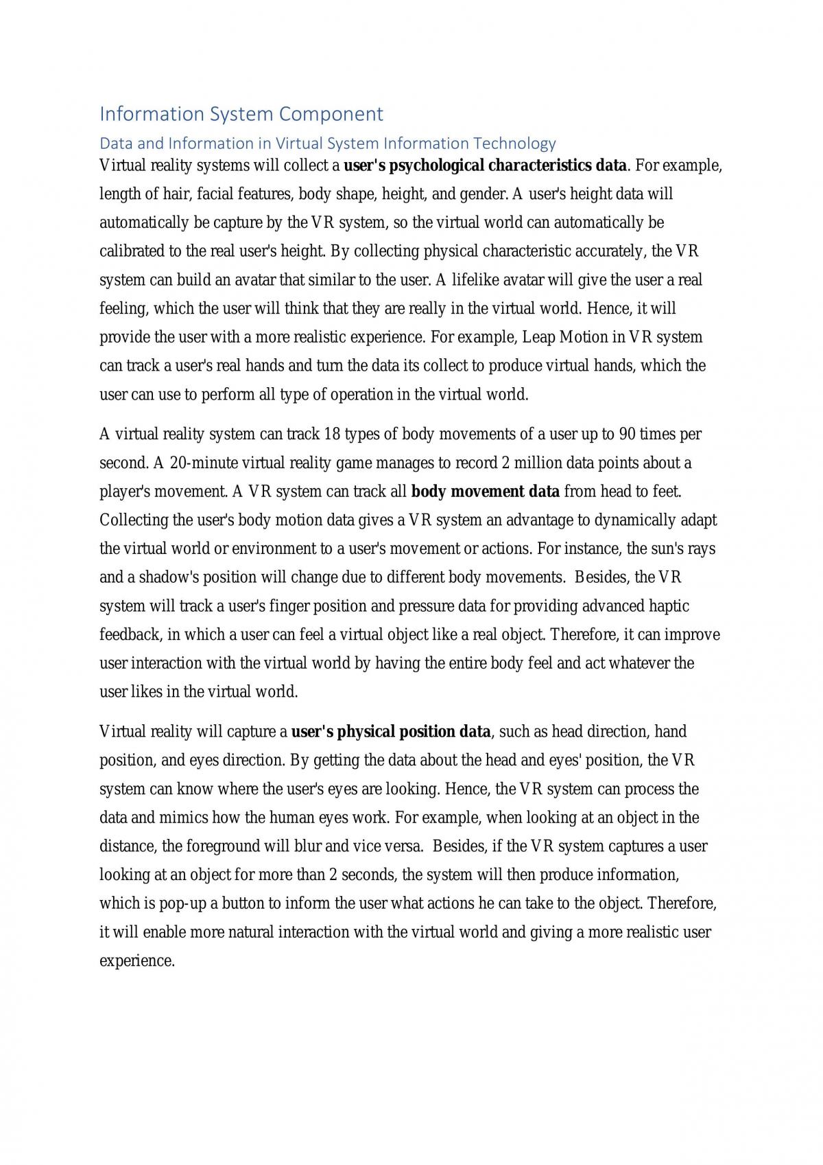Data and Information and Process in VR Information System - Page 2