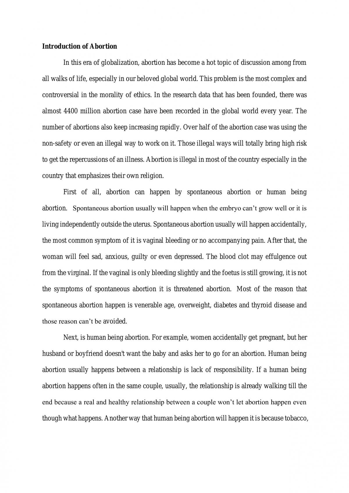 Report discussing on abortion issue.  - Page 2