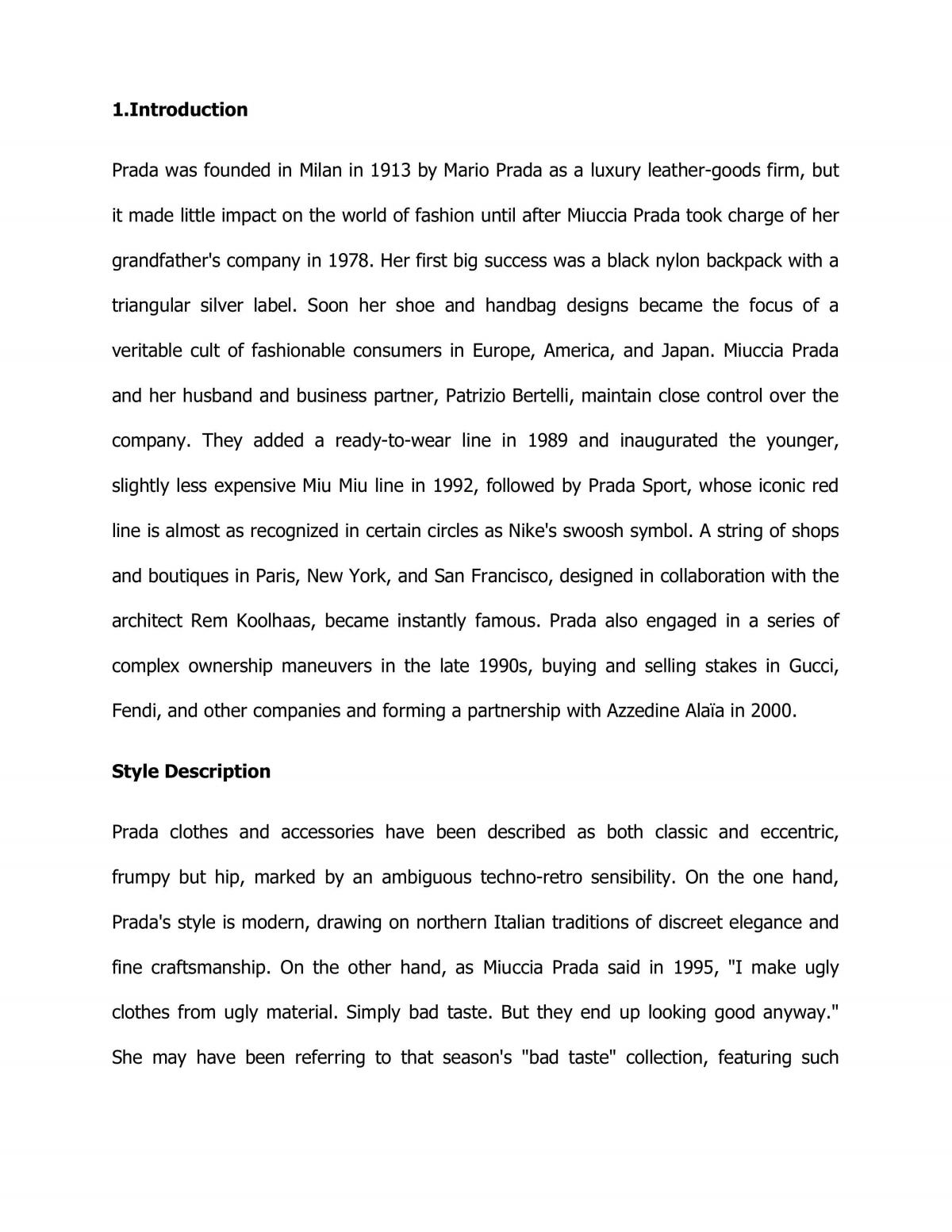 Analysis of Prada  - Page 2