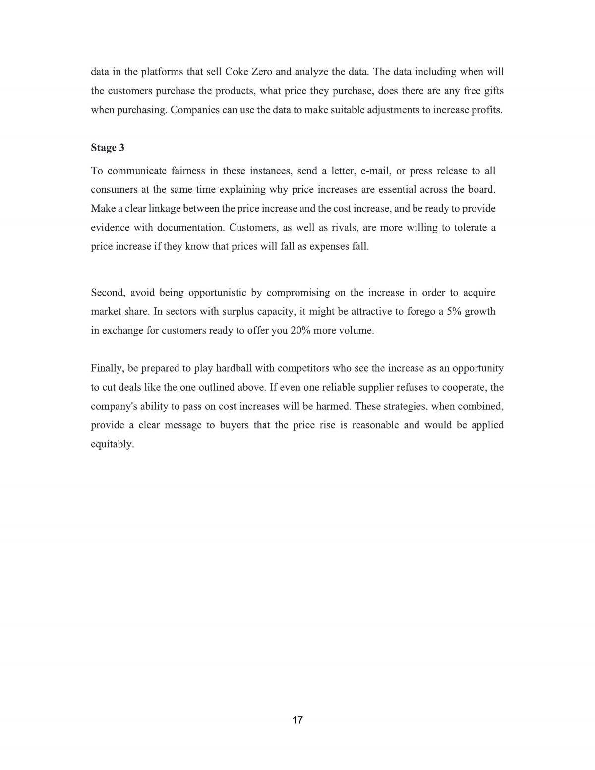 The Pricing Strategy of Coca Cola  - Page 17