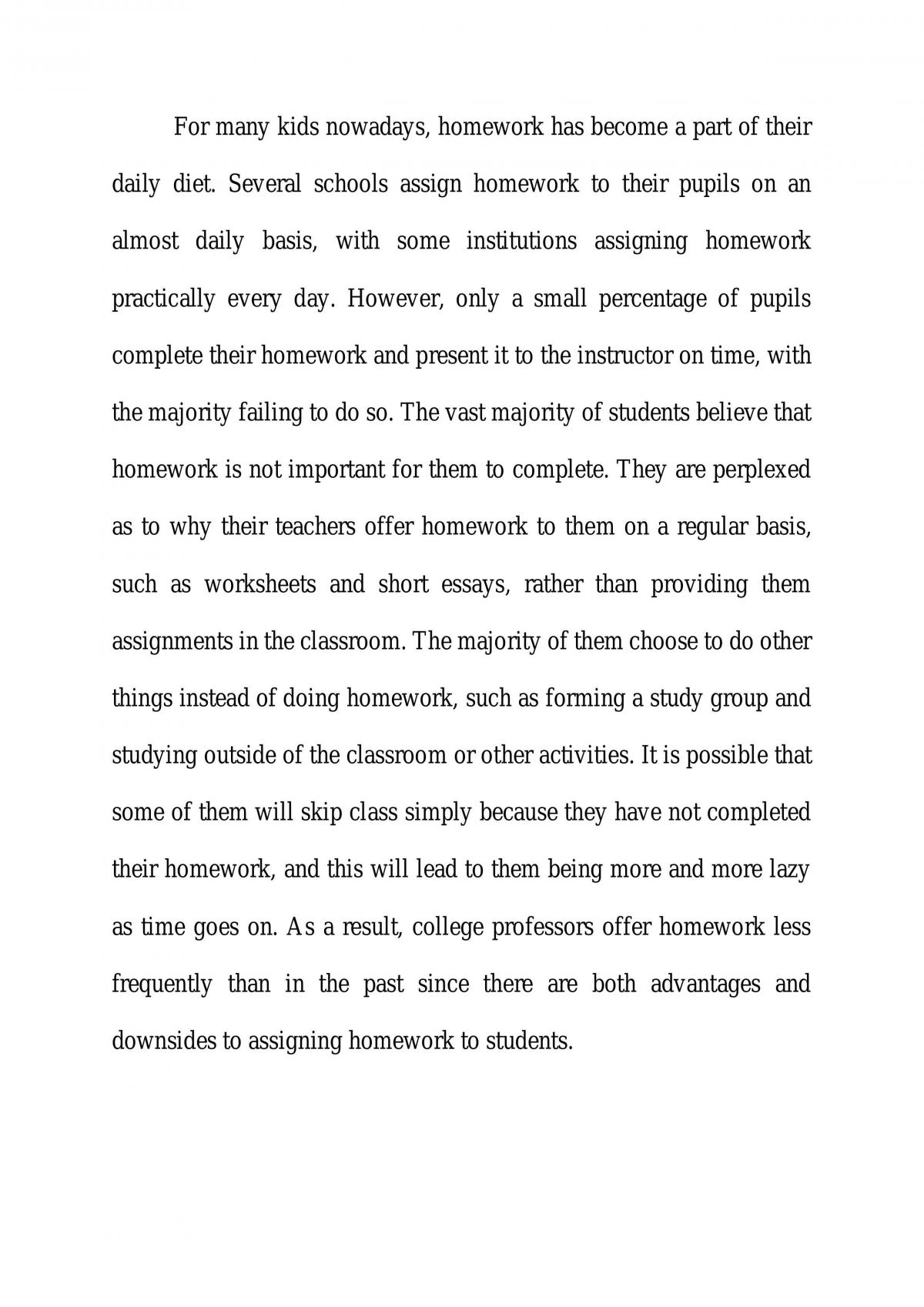 essay about advantages and disadvantages of homework