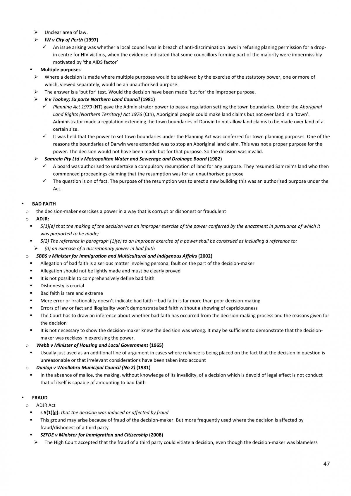 70617 - Administrative Law Final Exam Summary Notes - Page 47