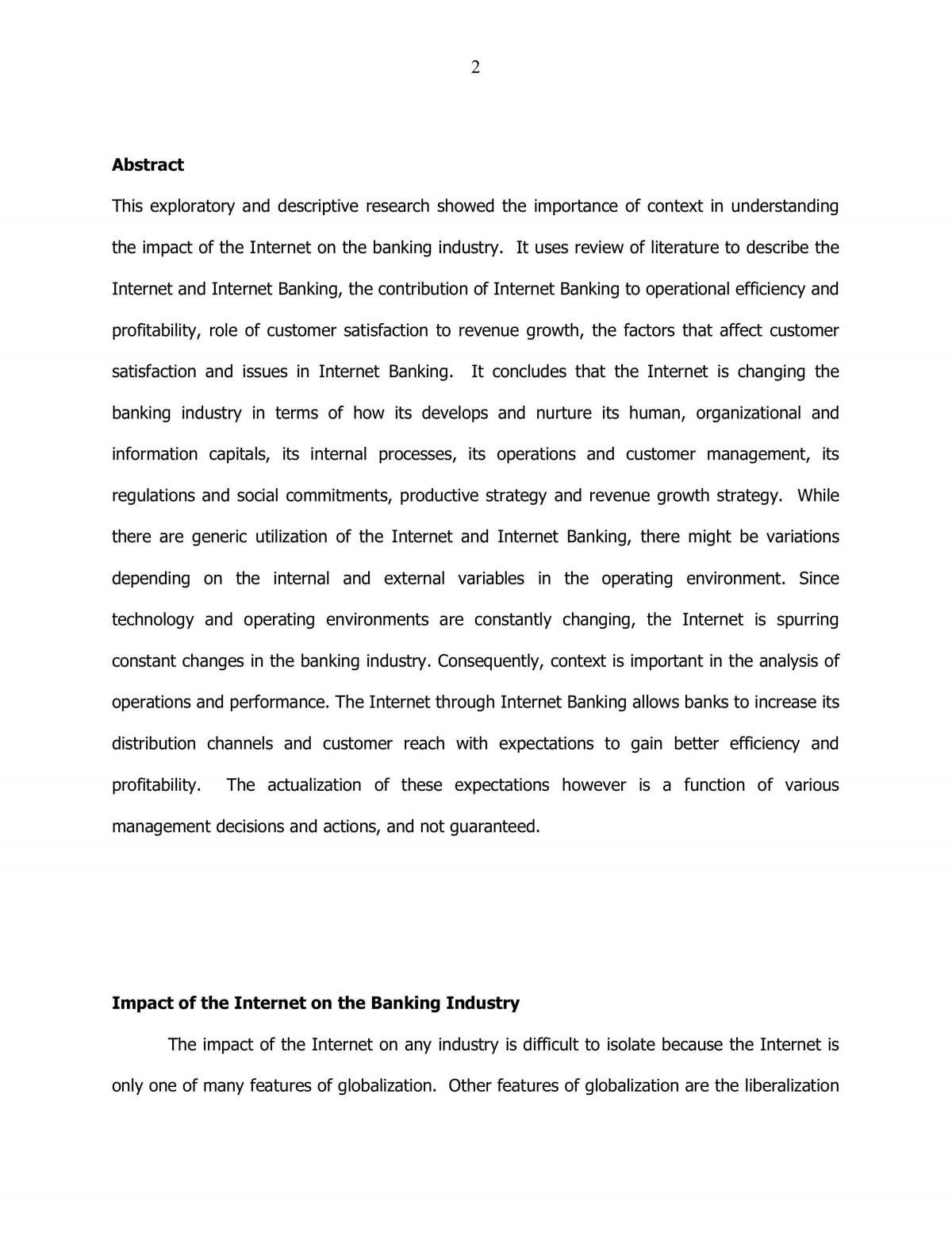Impact of the Internet on the Banking Industry - Page 2