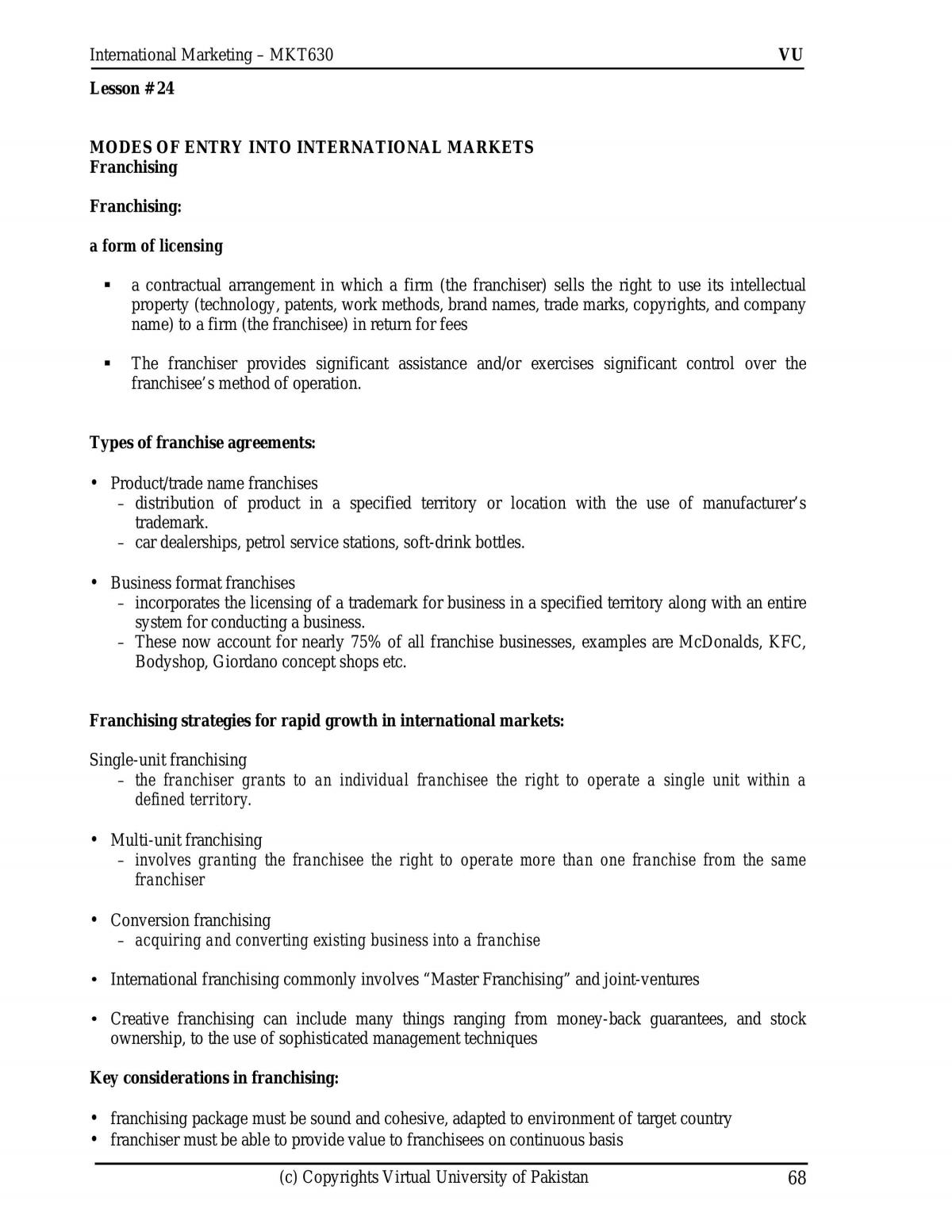 International Marketing Study Notes - Page 68