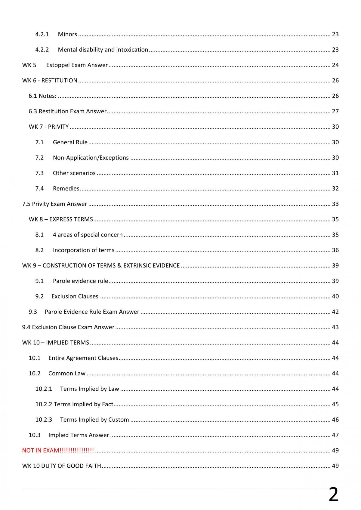 Contracts 1 Course Summary - Page 2
