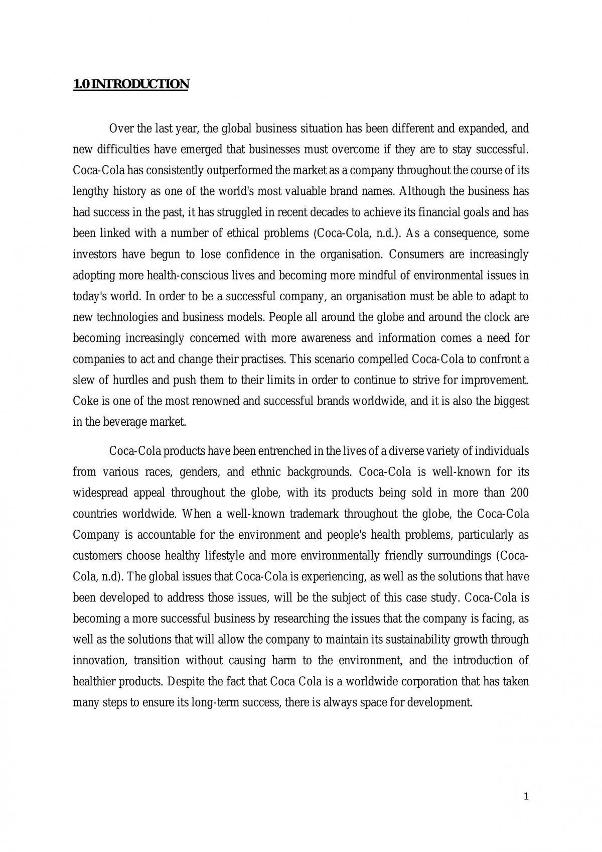 Coca-Cola Case Study - Page 2