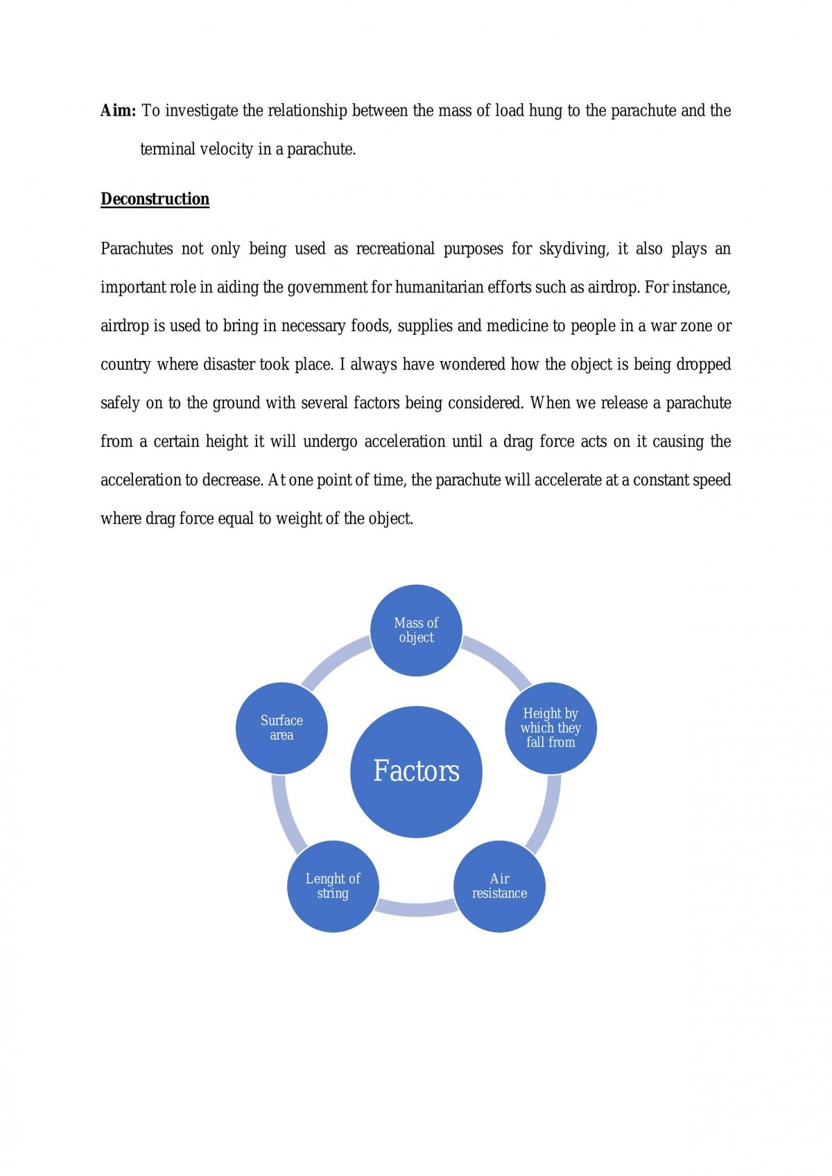 Physics Practical Deconstruction on Load and Speed Variation of Parachute - Page 2
