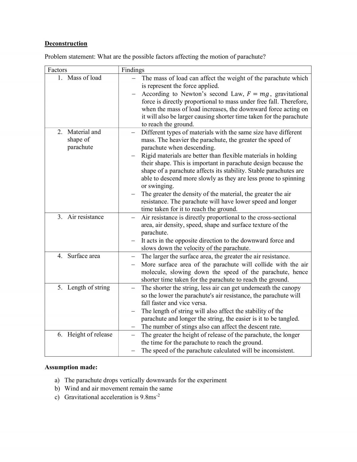 Physics Practical Deconstruction on Materials of Parachute - Page 2