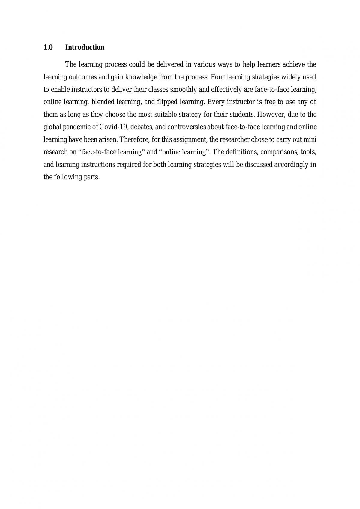 Comparison E-learning and Face to Face Learning. - Page 2