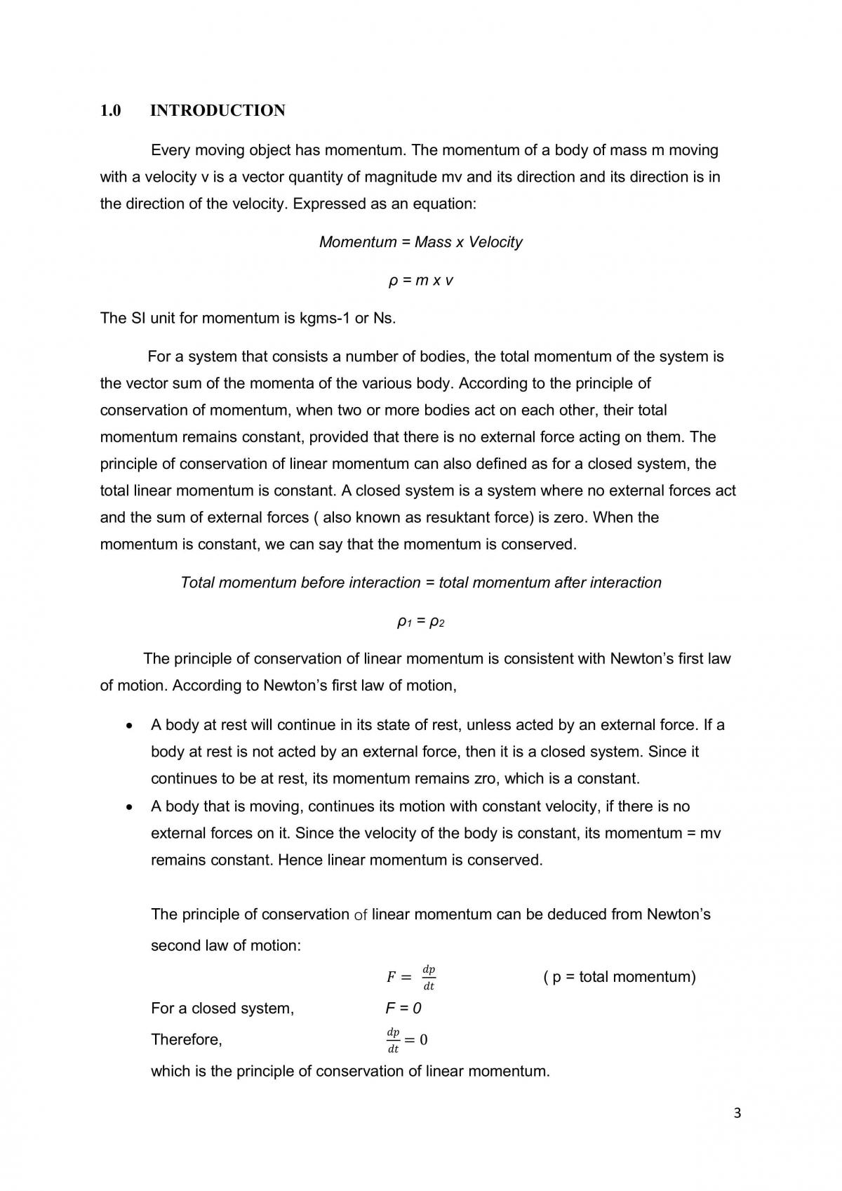 Report Writing Discussing Momentum - Page 2