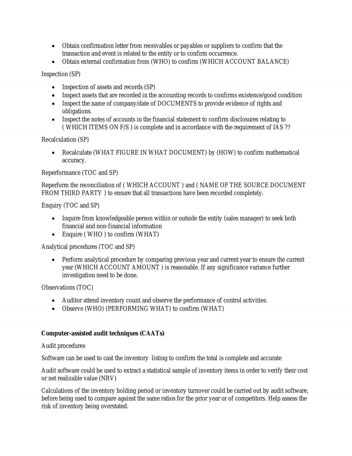 Fundamentals of auditing notes - Page 27