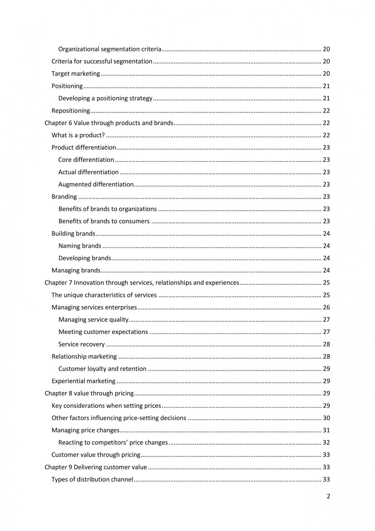 Marketing Summary - Page 2