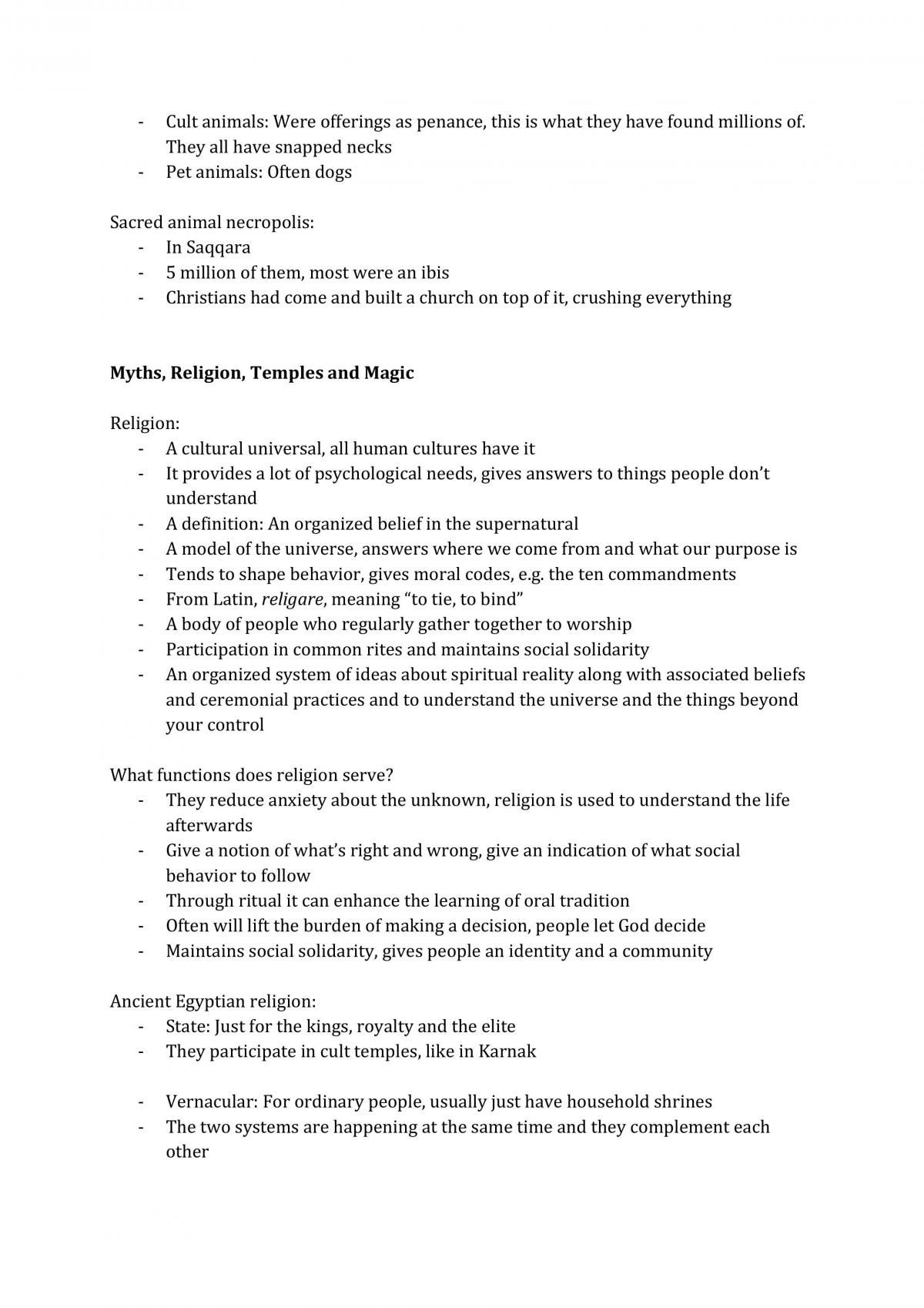 Study Notes from ARCA2140 - Egyptian Archaeology - Page 29
