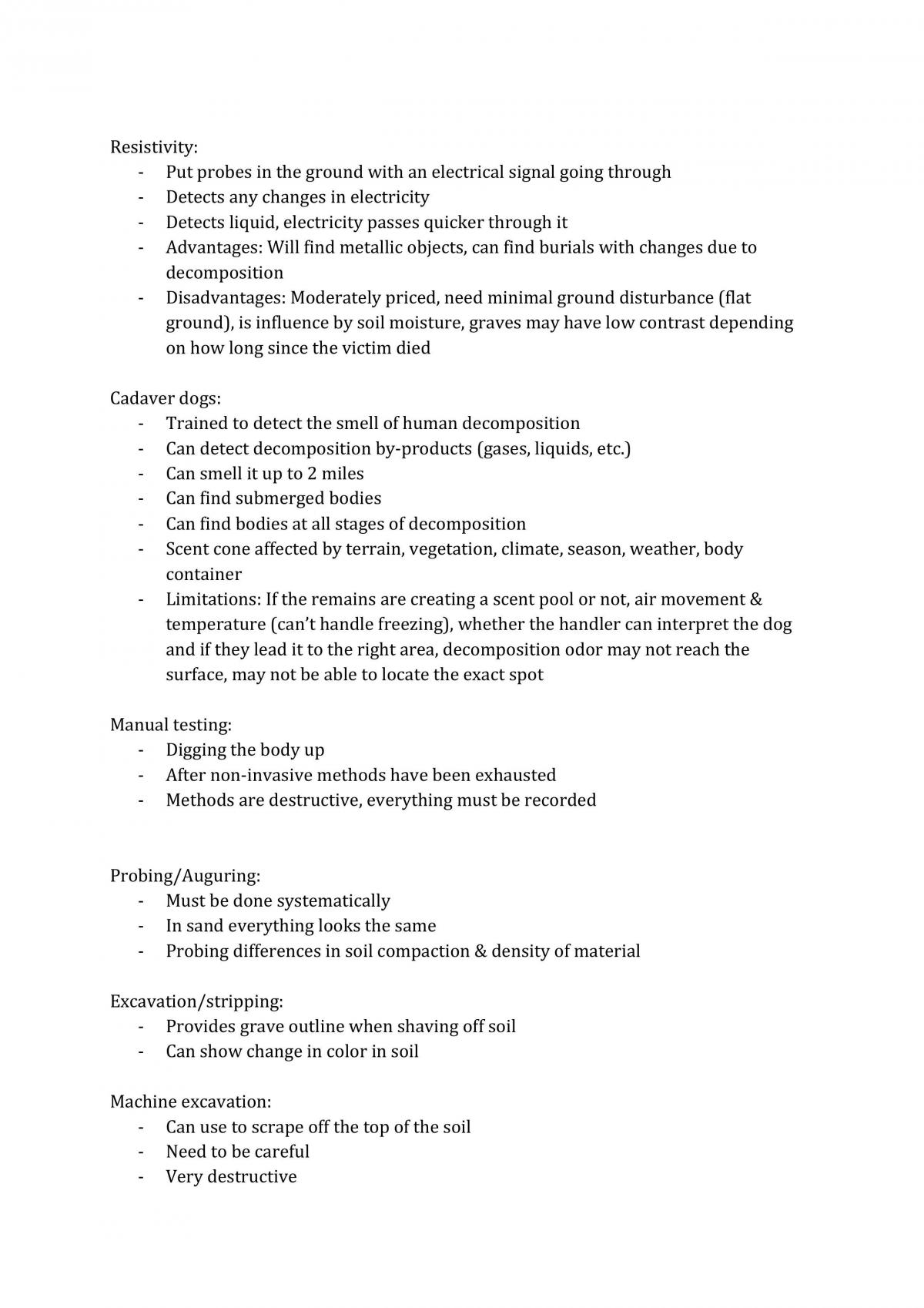 Study Notes from ARCS2003: Forensics: The Archaeology of Death and Crime Scenes - Page 27