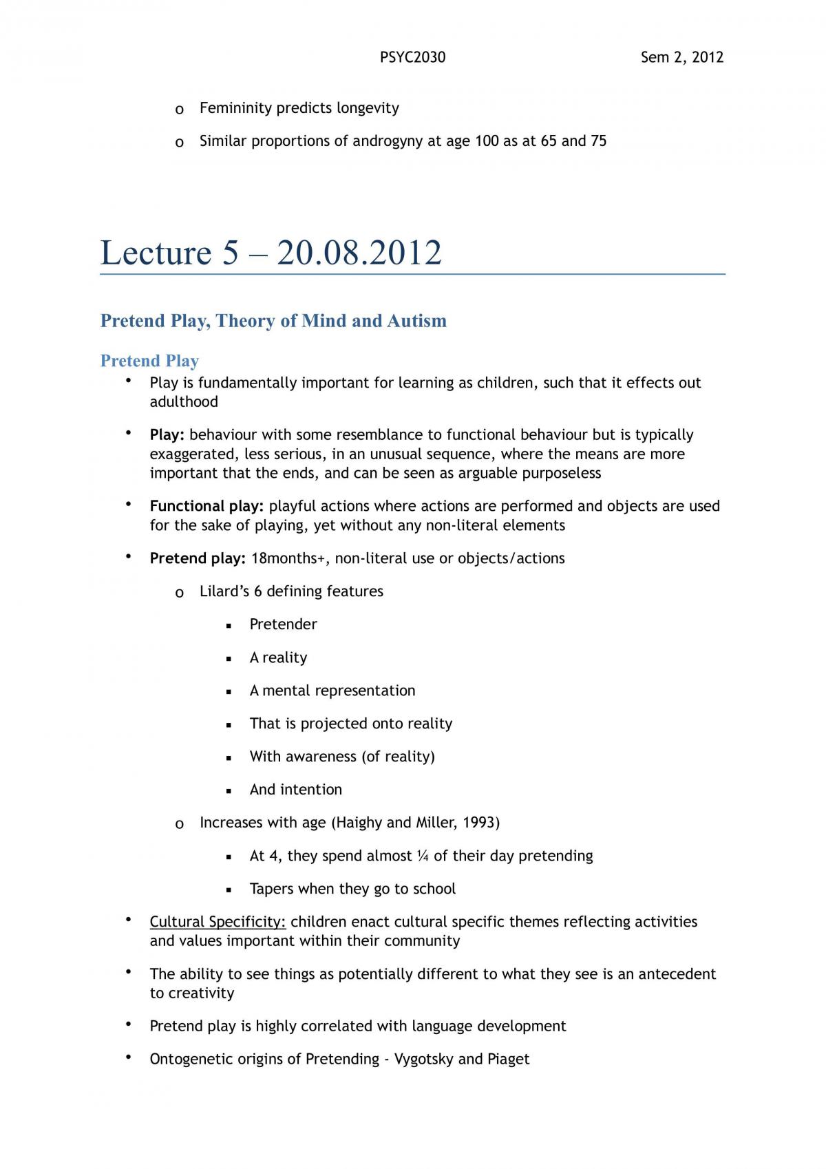 PSYC2030 Developmental Psychology Notes - Page 14