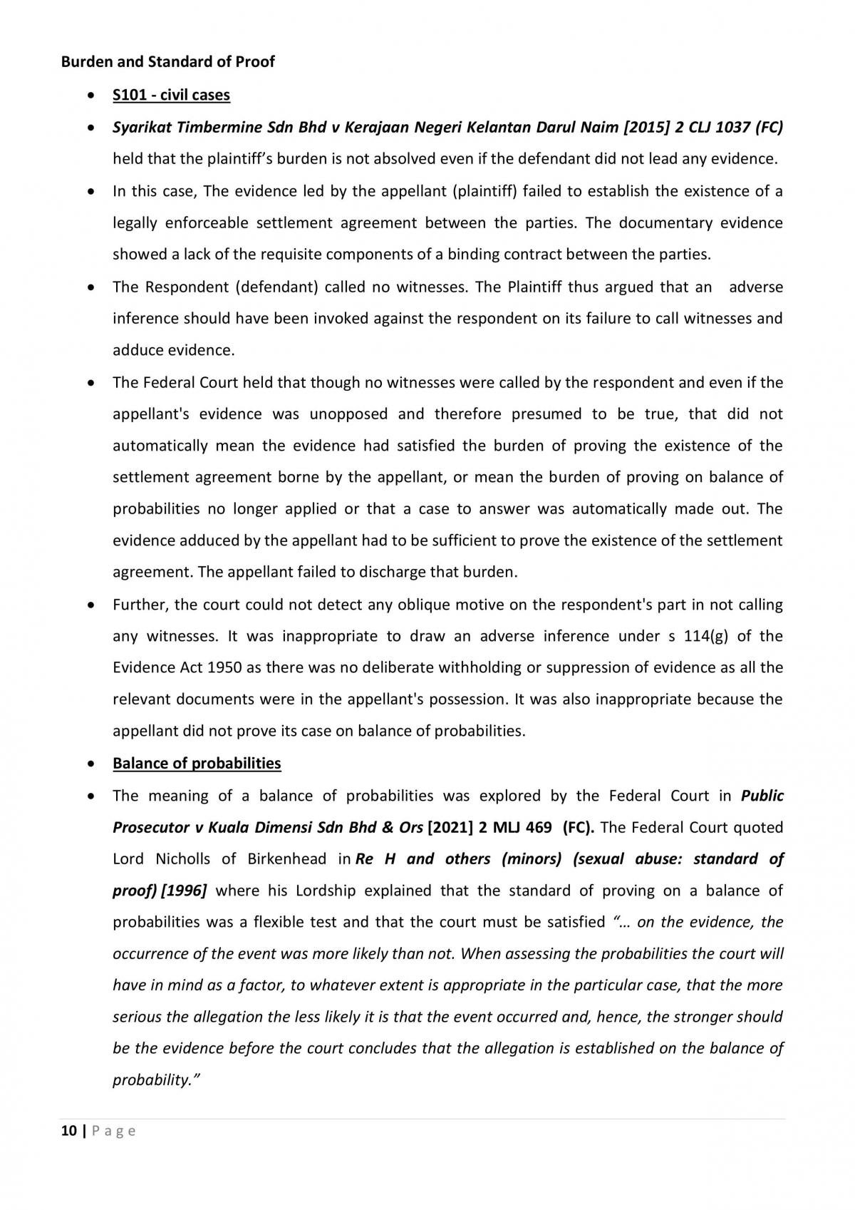 Evidence Notes - Page 10