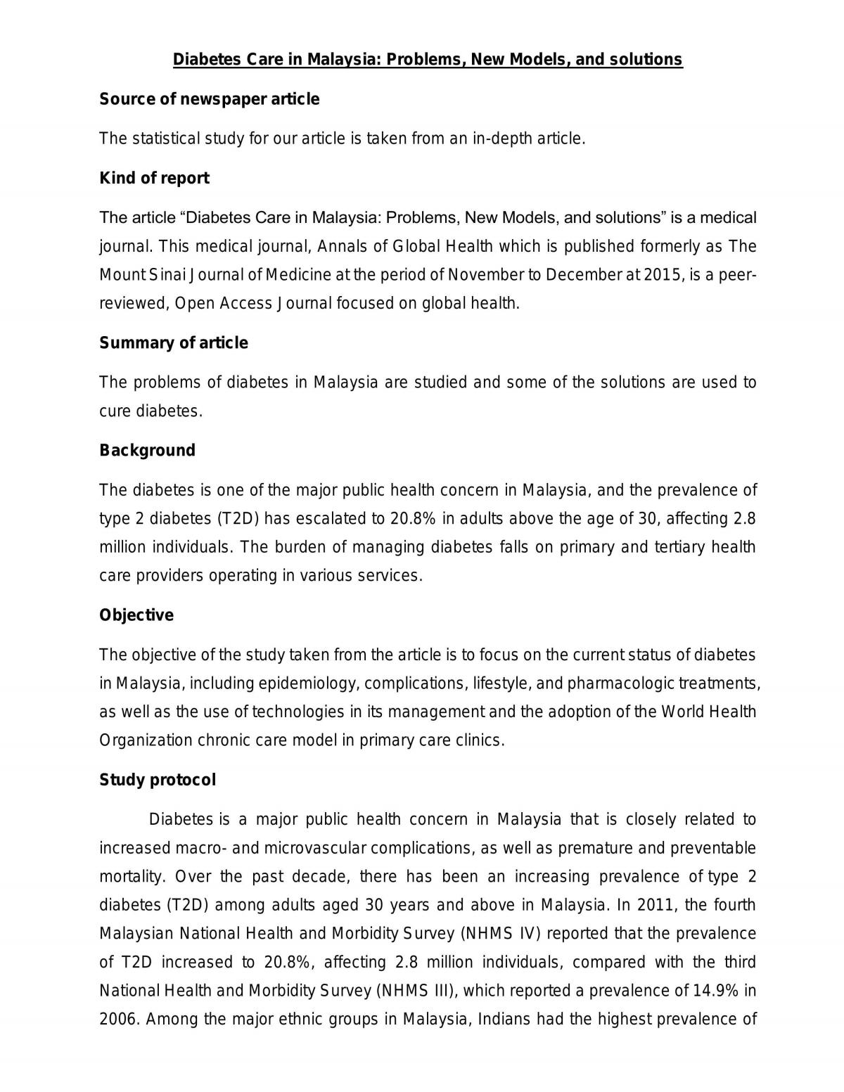 Diabetes Care in Malaysia: Problems, New Models, and solutions - Page 2