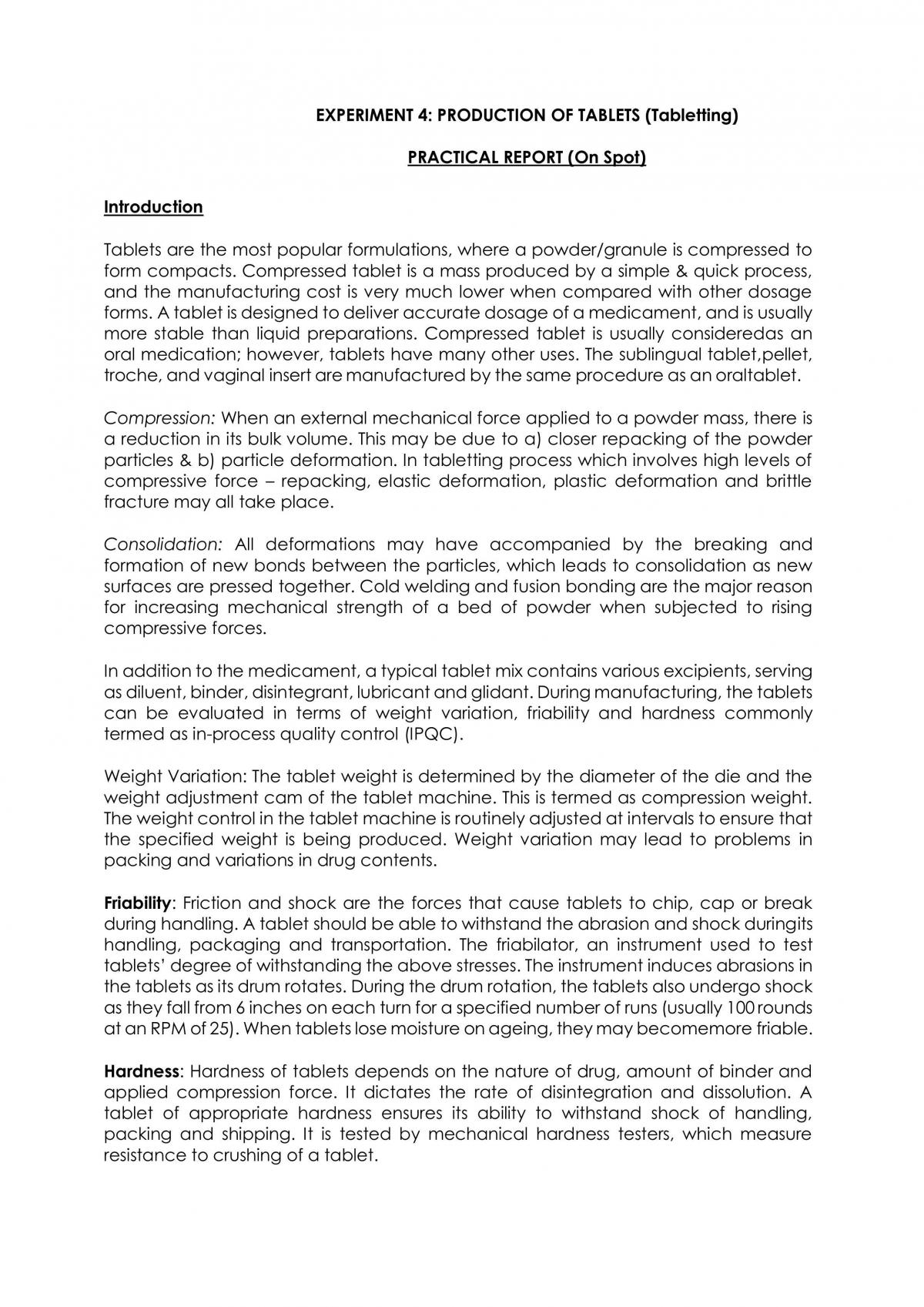 Production of tablets (Tableting) - Page 2