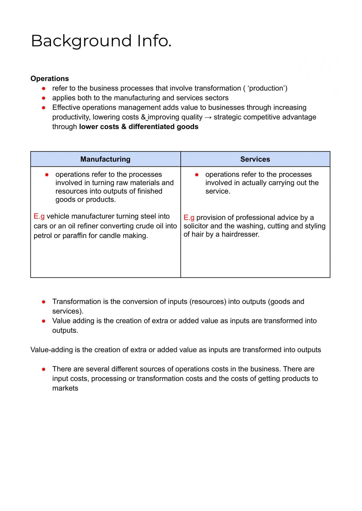 HSC Topic 1 - Operations - Page 2