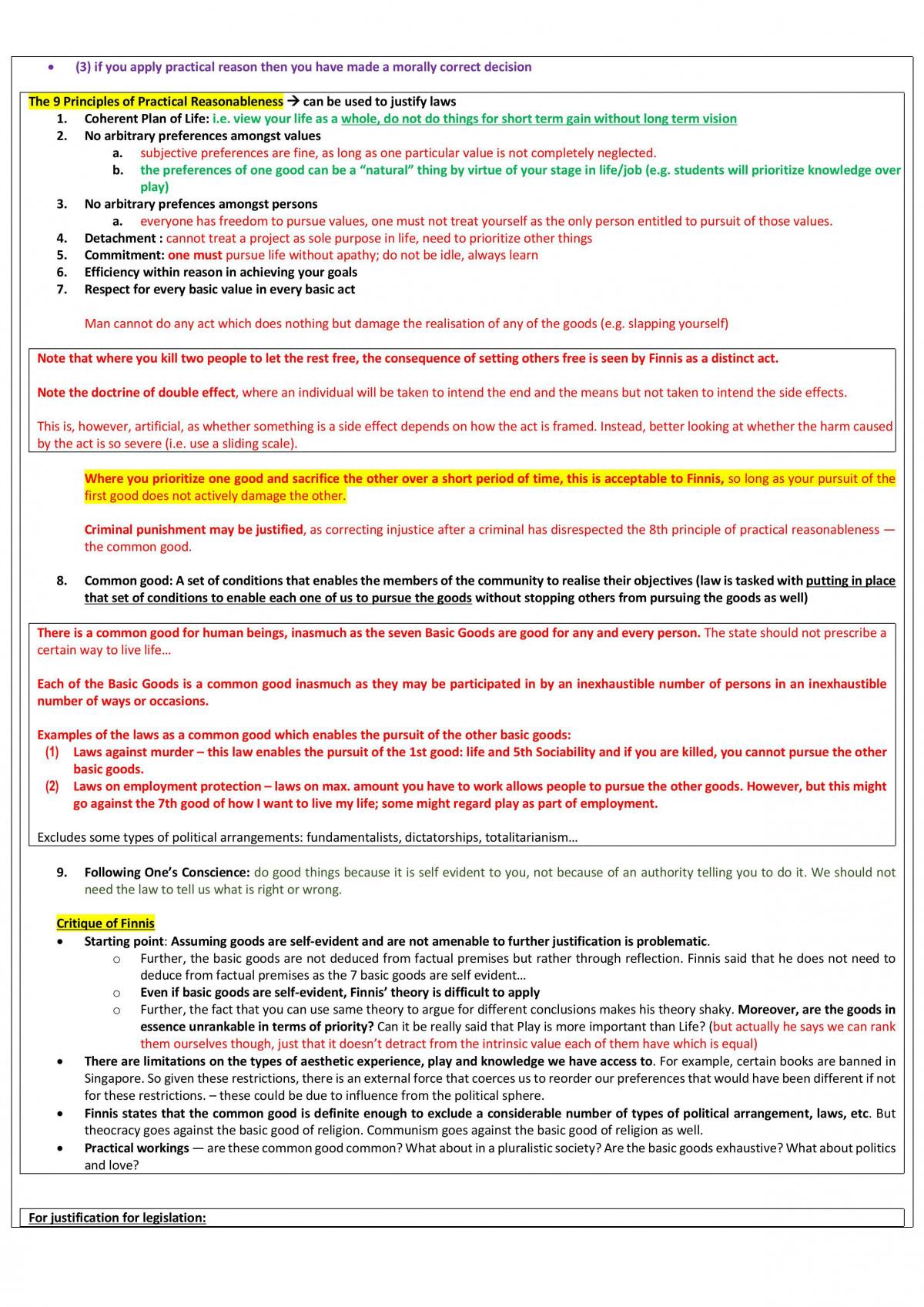 Legal Theory and Philosophy Exam Cheat Sheet - Page 10