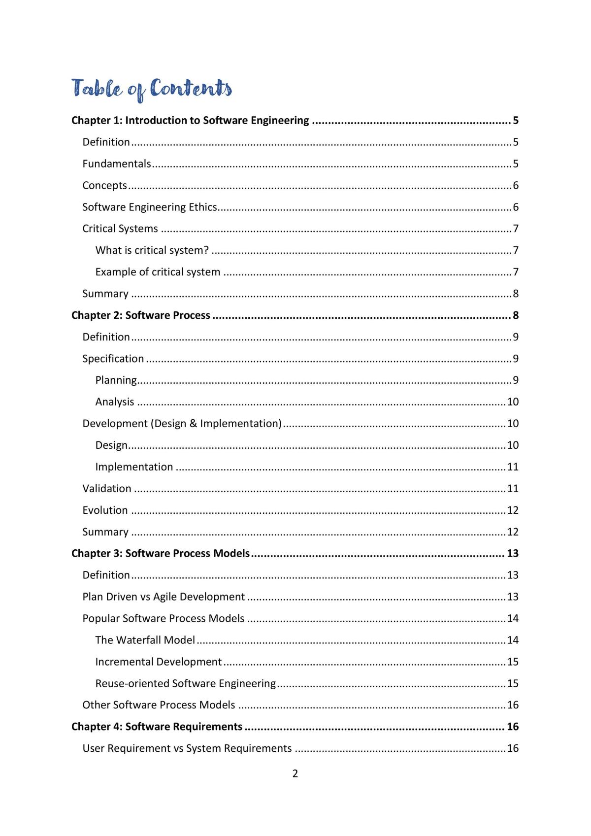 Software Engineering Complete 12 Weeks Notes from Chapter 1 until Chapter 8. - Page 2