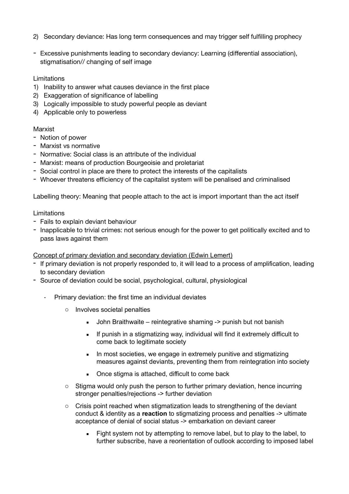 NUS SC2212 Sociology of Deviance Notes - Page 15