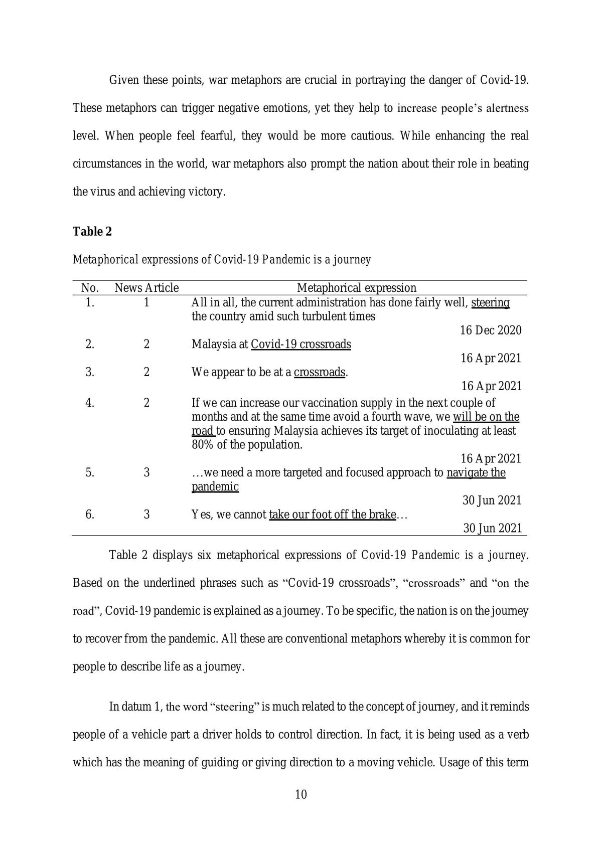 UALL2103 - Metaphor Analysis - Page 10