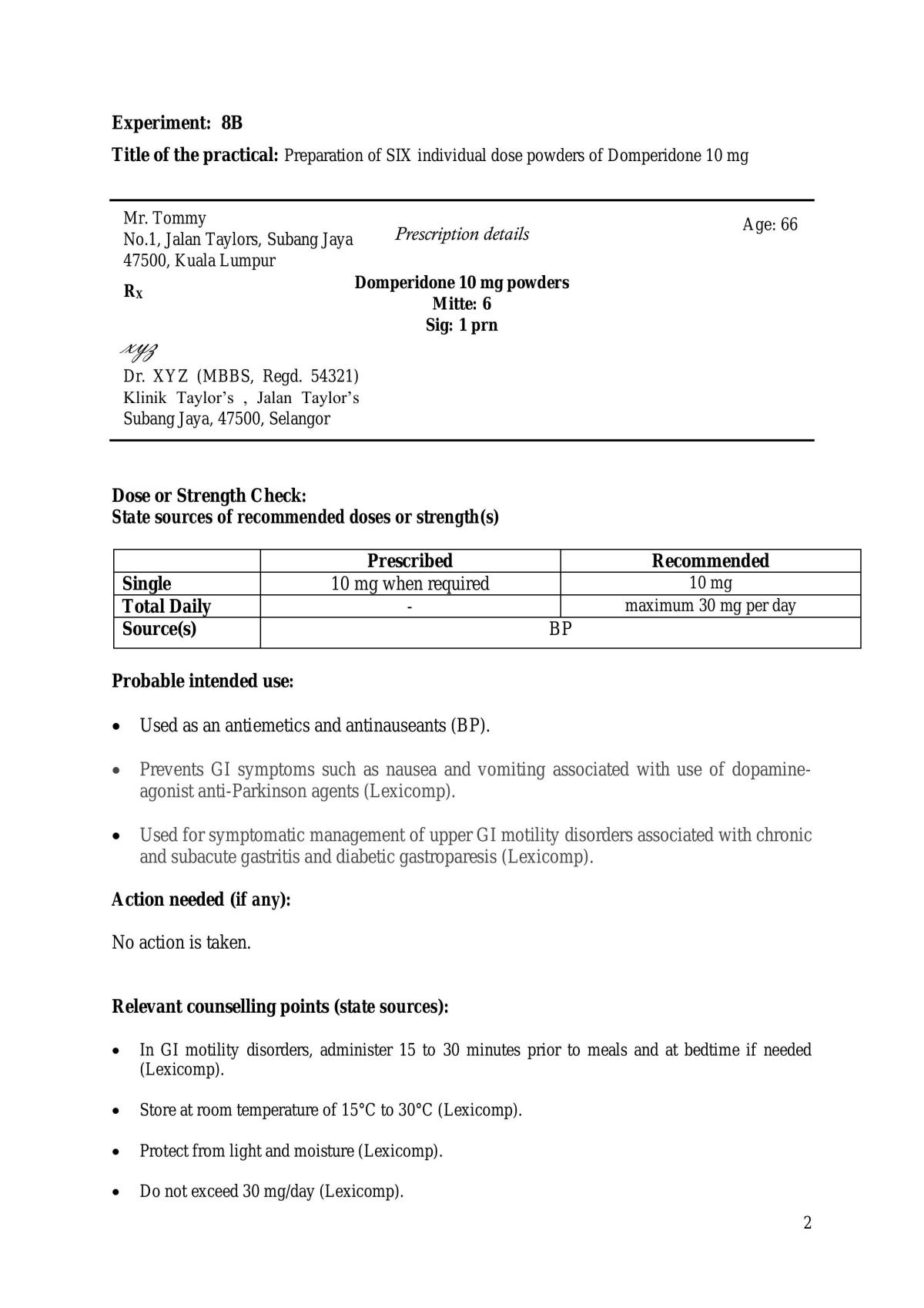 Practical 8B: Preparation of Individual Dose Powder - Page 2