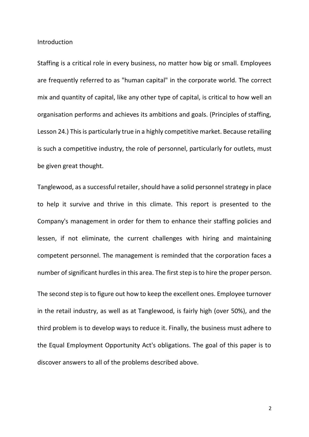 Staffing Essays/ Project - Page 2