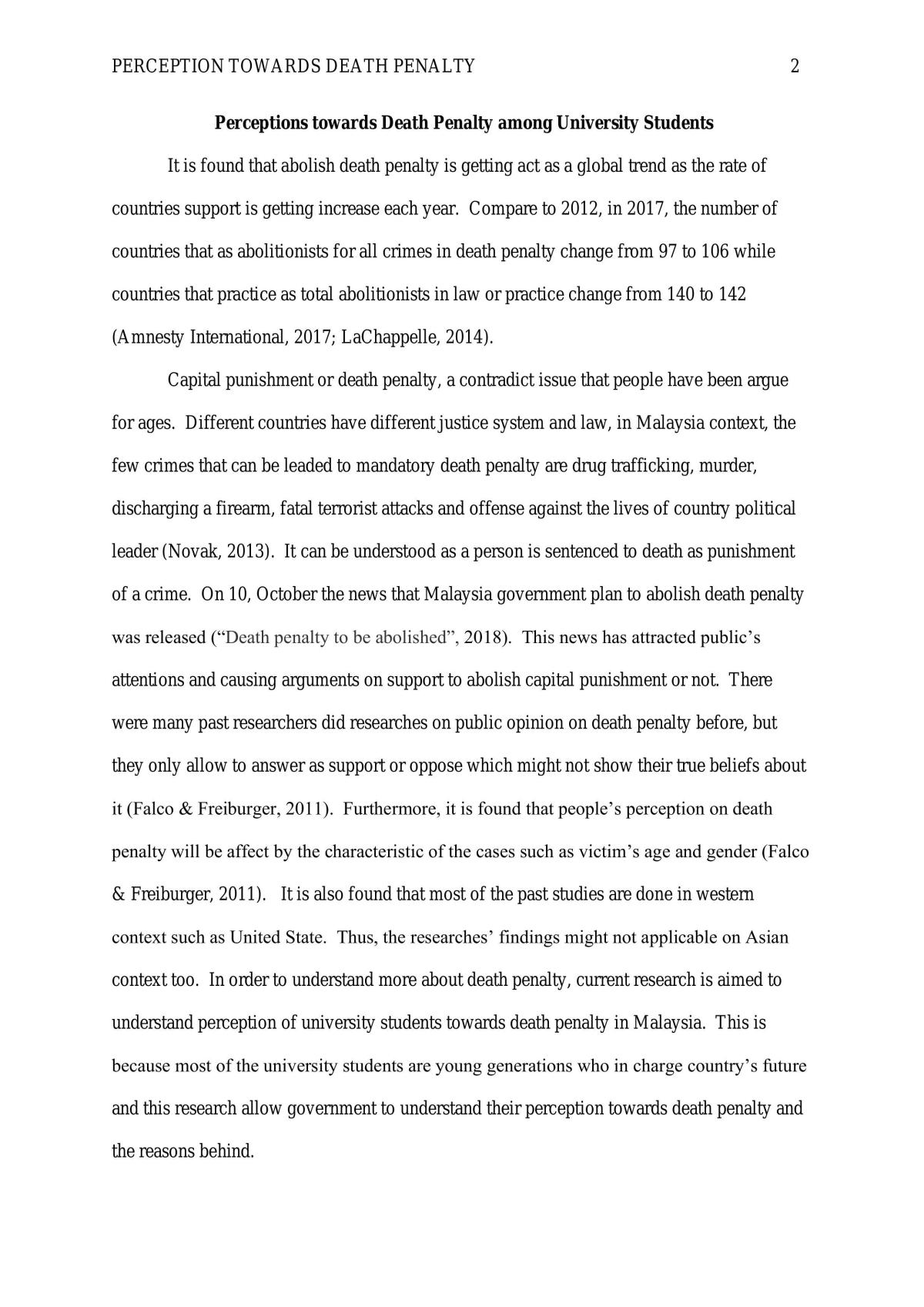 Perceptions towards Death Penalty among University Students - Page 2