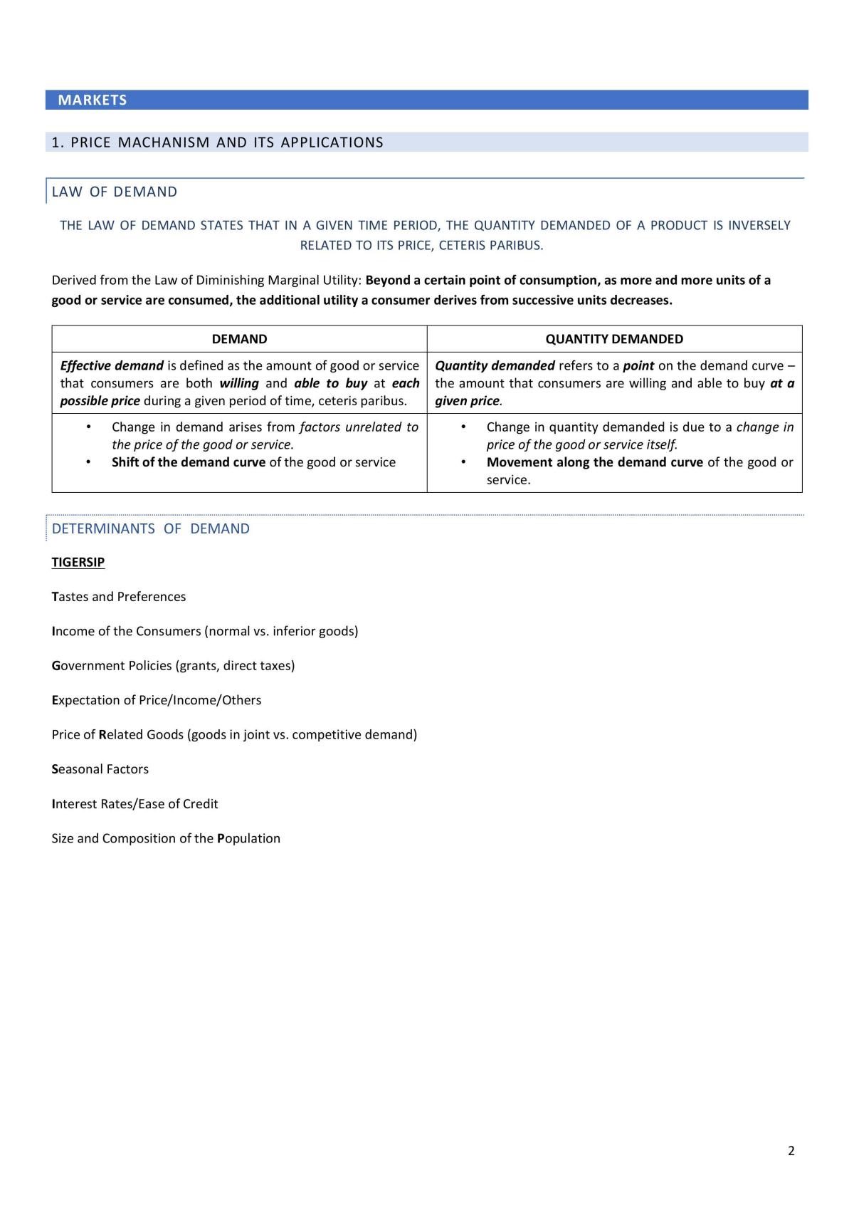 H2 Economics Study Notes - Page 2