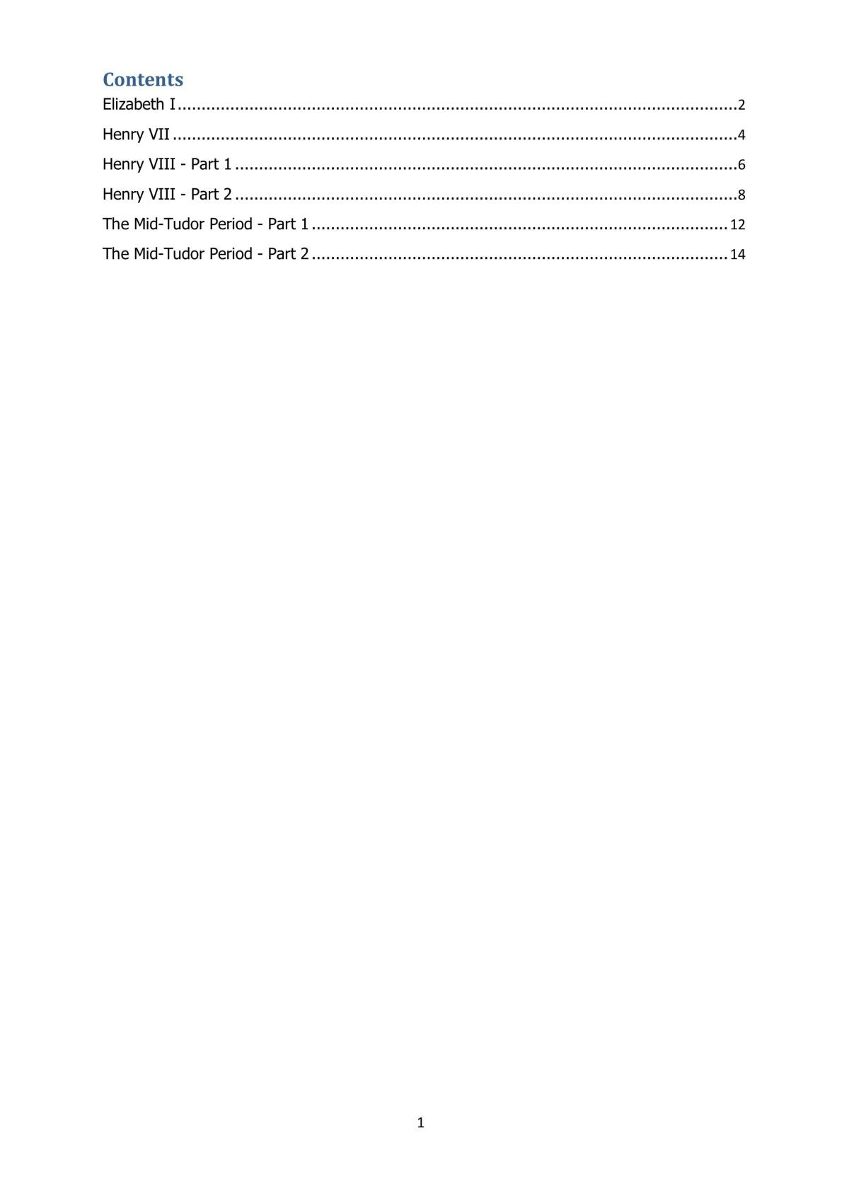 Notes on Tudor England - Page 2